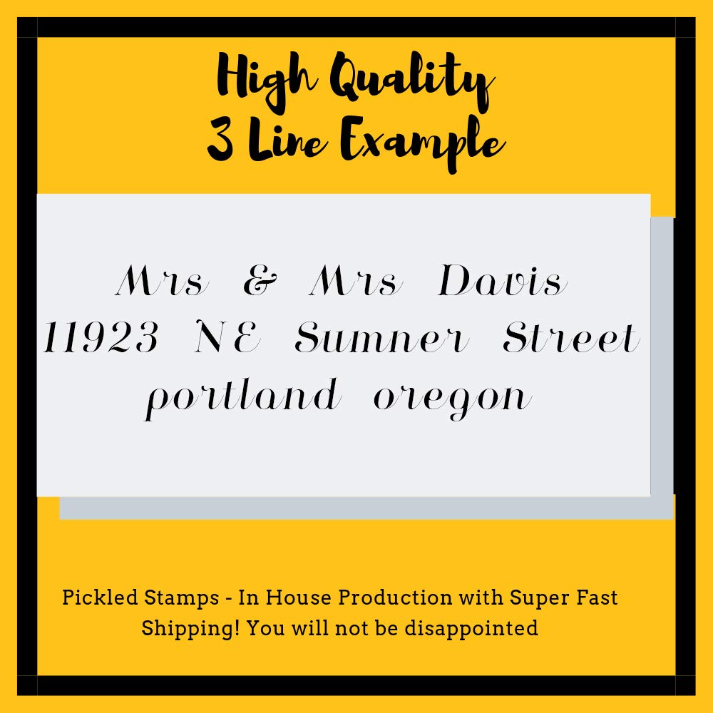 Custom Self-Inking Address Stamp - 15 Font Choices for Personalized Name, Signature & Business Stamps (Up to 3 Lines) - Perfect for Office Mail, Wedding Invitations & Document Signing