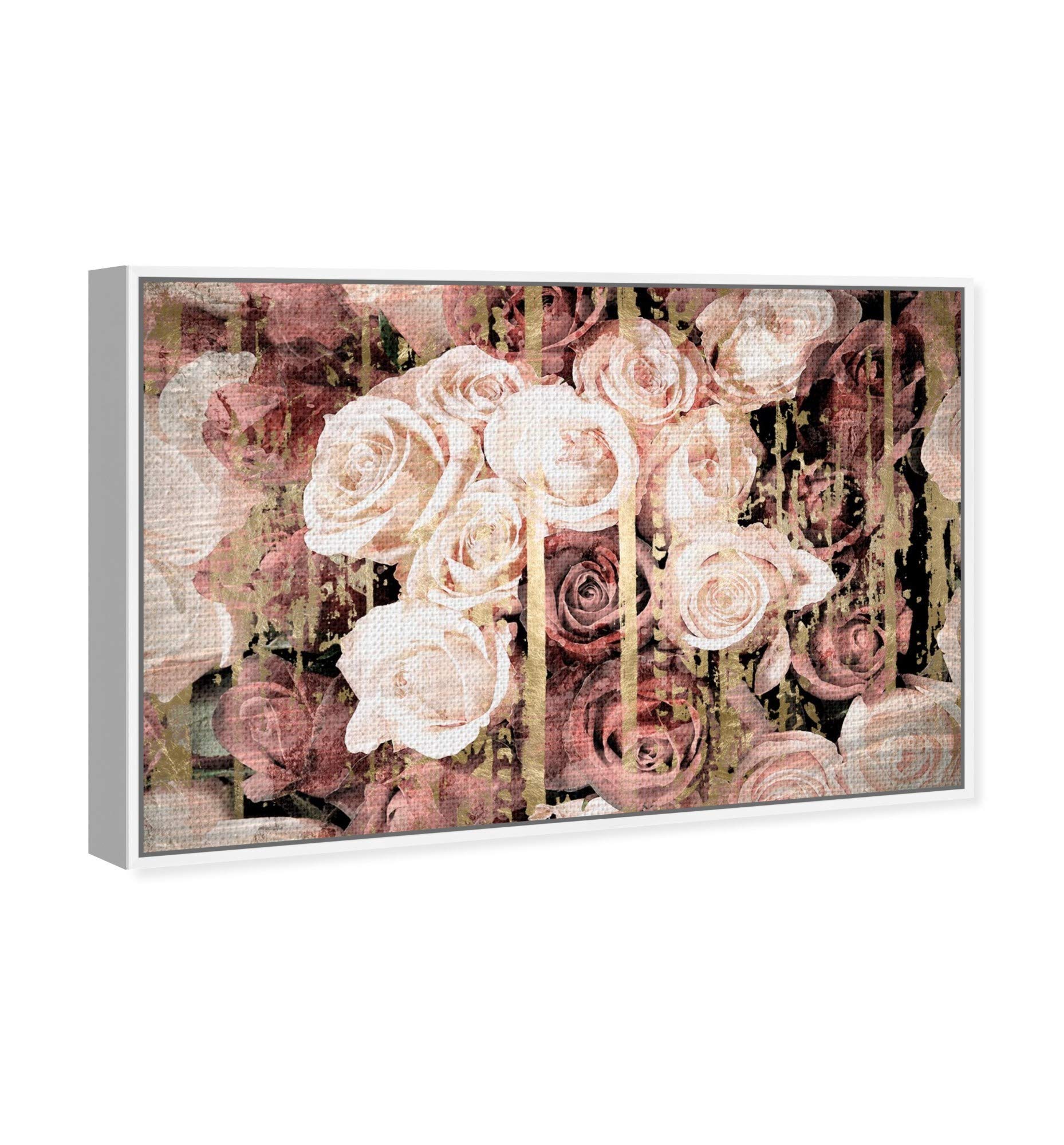 Oliver Gal Artist Co. Floral Botanical Framed Wall Art Canvas Print - Shabby Chic Romance in Pink & Brown, 36x24 Inches - Perfect for Living Room, Bedroom & Office Decor