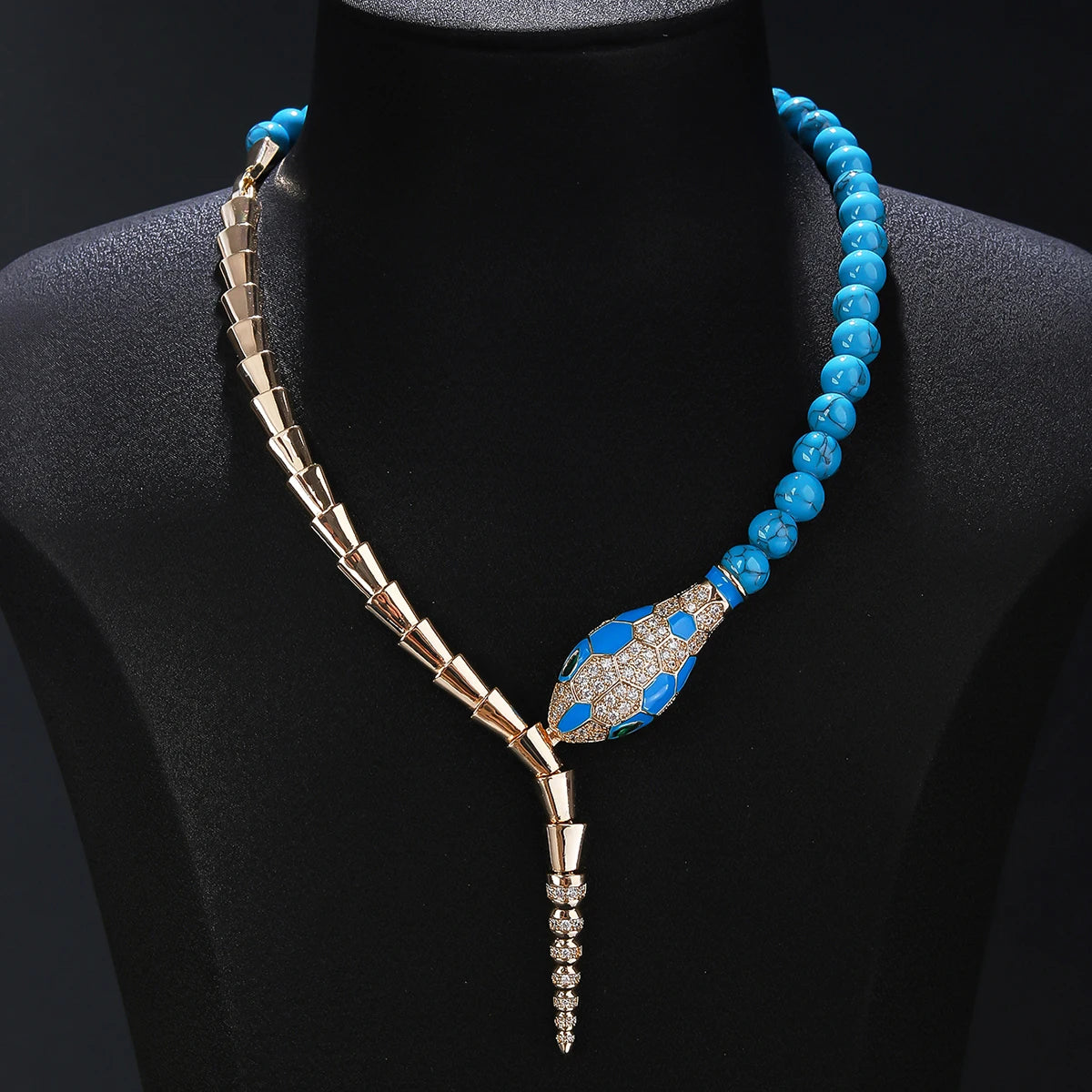 Stylish Cubic Zirconia Snake Pendant Necklace for Women - Elegant Animal Jewelry for Party, Evening Wear & Costume Accessories - Perfect Gift for Birthday, Anniversary & Special Occasions