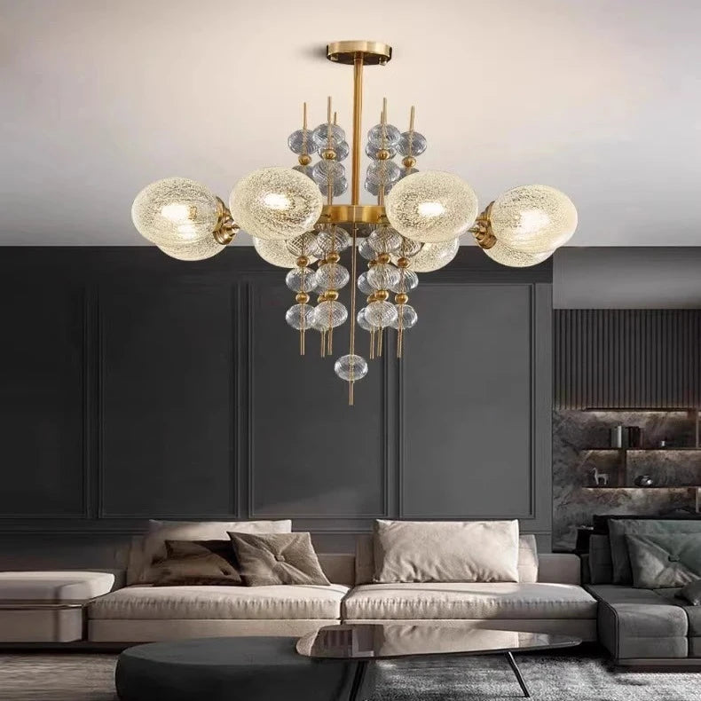 Modern Acrylic and Gold Pendant Light - Elegant Ceiling Lighting Fixture for Dining Room, Kitchen, Bedroom & Living Room Decor