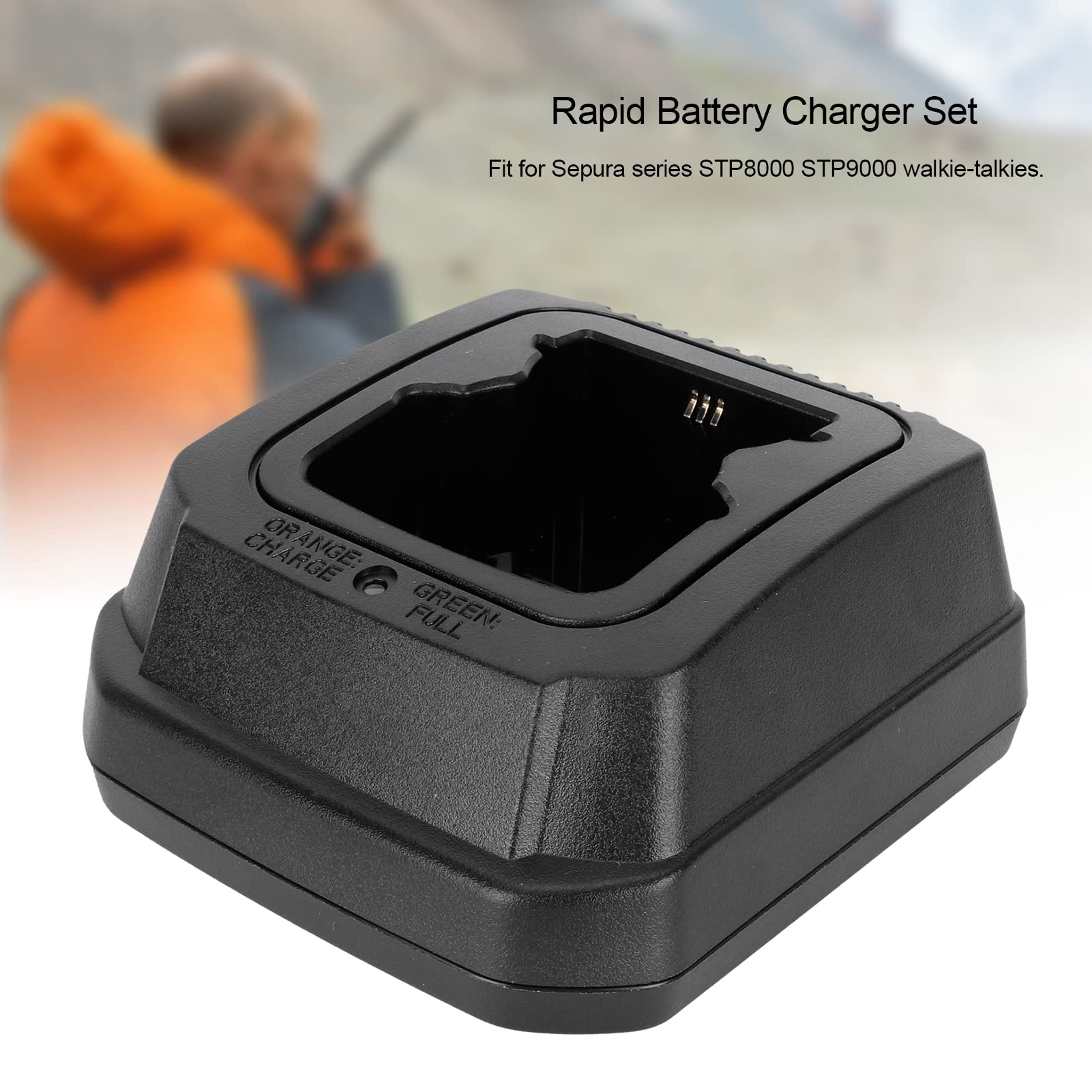 Sepura STP8000 STP9000 Desktop Battery Base Set - 100-240V Universal Power Supply - Black Radio Accessory for Emergency & Security Communications