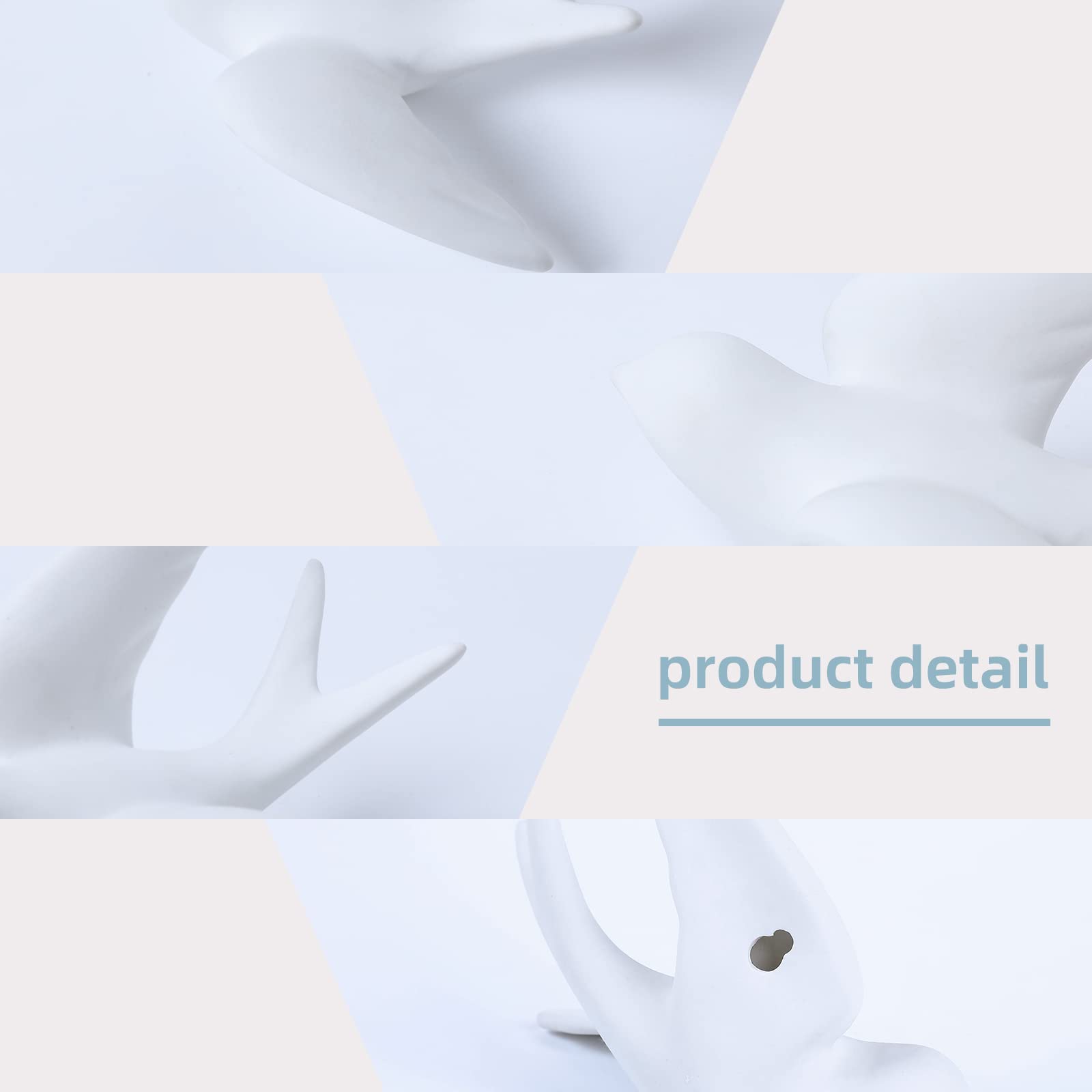 FiresGift Set of 2 White Ceramic Hanging Birds - Doves & Sparrows Wall Art Decor for Home, Kitchen, Living Room | Perfect for Farmhouse, Boho & Modern Interior Design