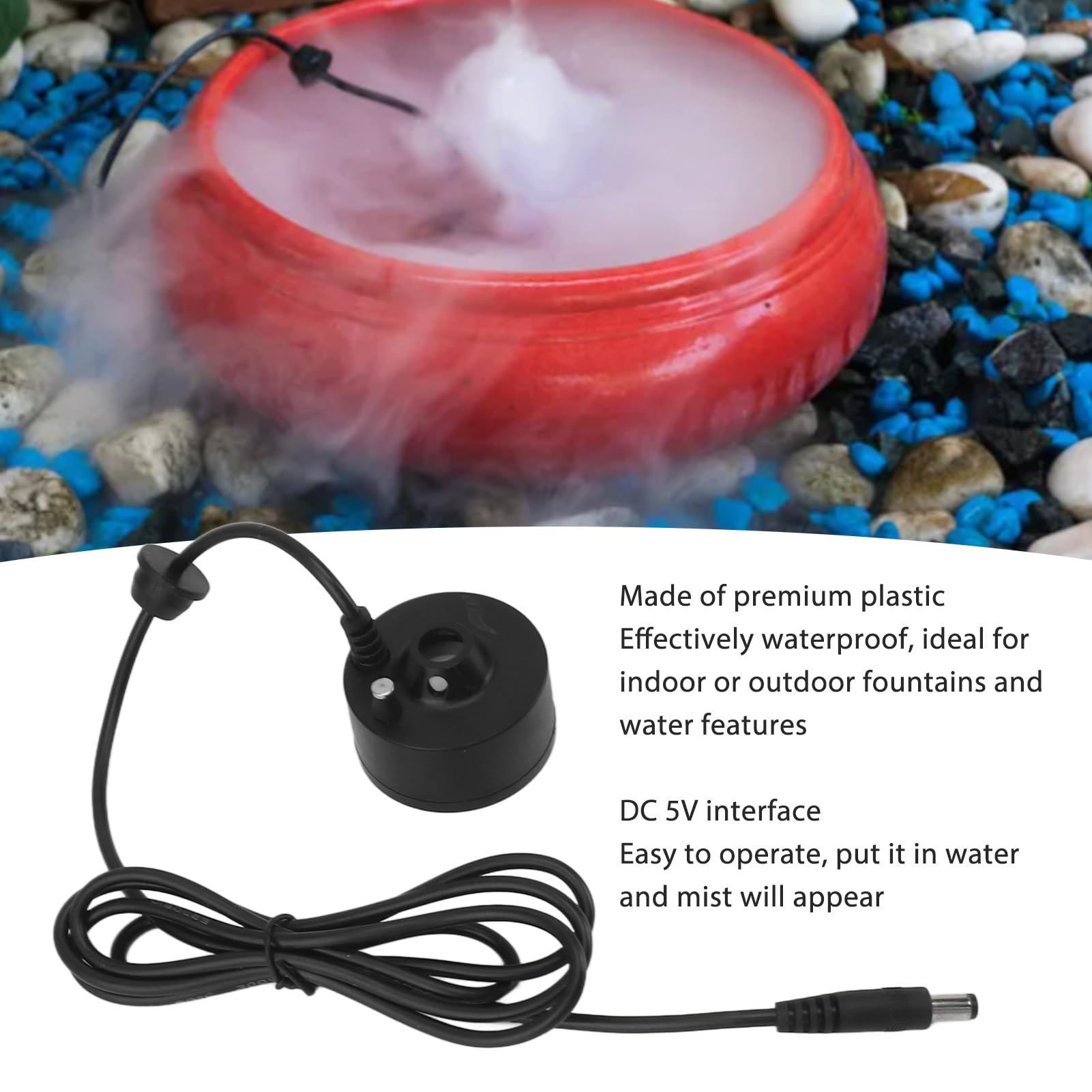5V Waterproof Mini Mist Maker Fogger - Ultrasonic Humidifier for Water Fountains, Ponds & Home Decor | Perfect for Halloween, Christmas Holiday Decorations & Indoor Relaxation Spaces