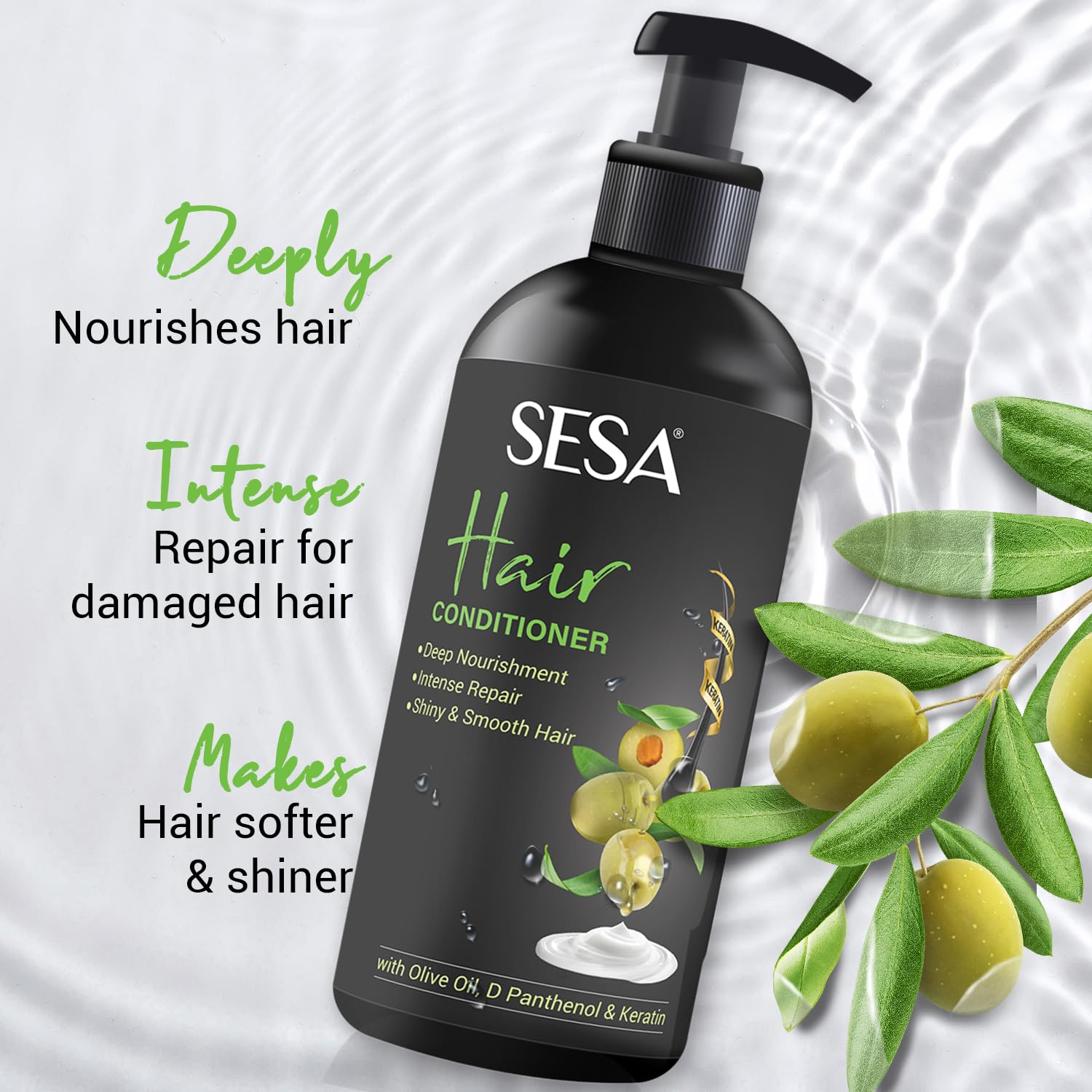 SESA Deep Conditioning Hair Treatment for Dry, Frizzy Hair - Nourishing & Hydrating Formula for Soft, Shiny Hair (300ml) | Perfect for Damaged Hair Repair & Daily Moisturizing Care