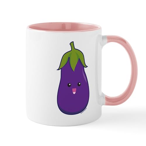 White/Pink Inside - Eggplant Mug