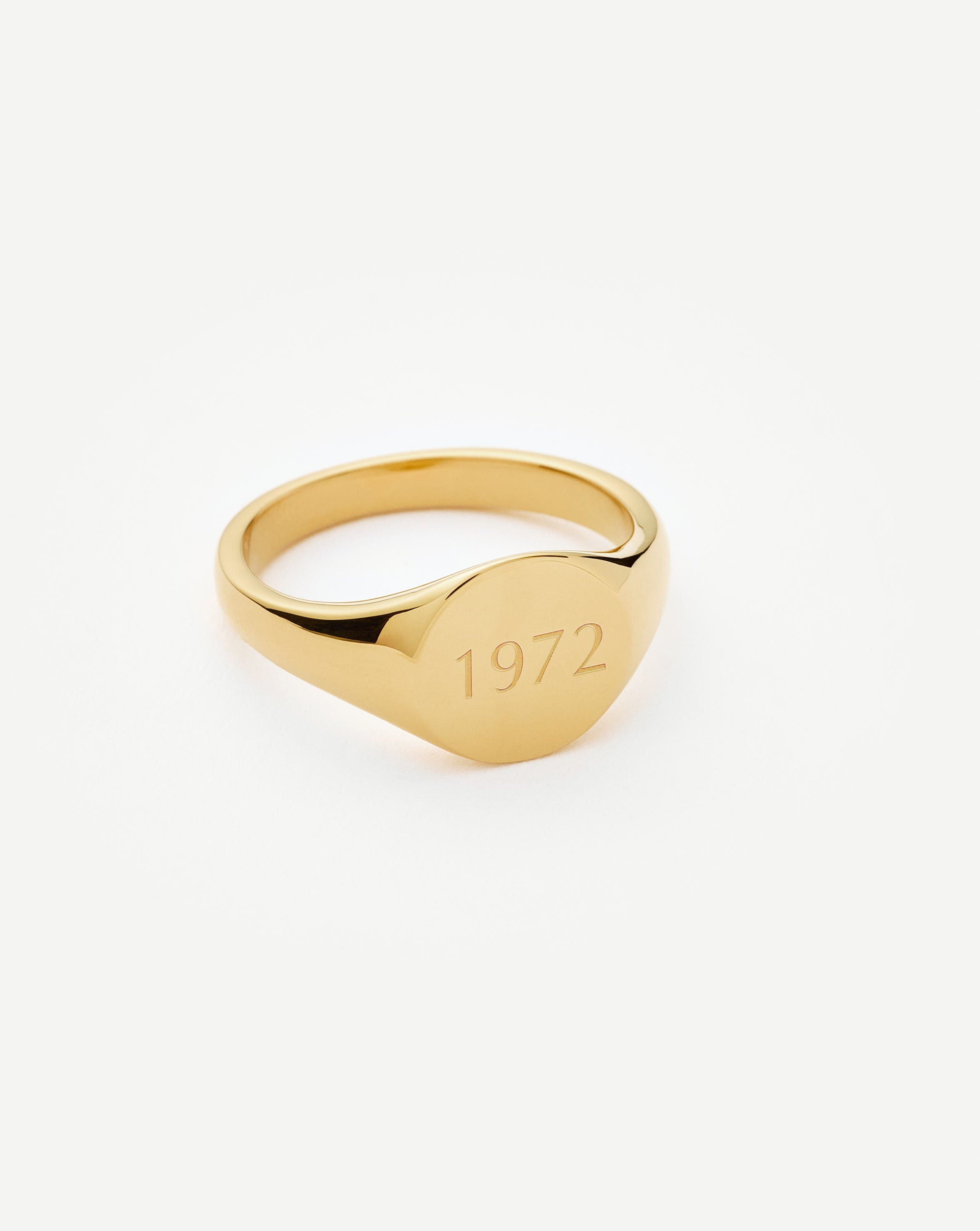 Personalized Engravable Round Signet Ring - 18k Gold Vermeil for Men & Women | Custom Initials, Monogram & Symbols | Perfect for Weddings, Anniversaries & Gifts