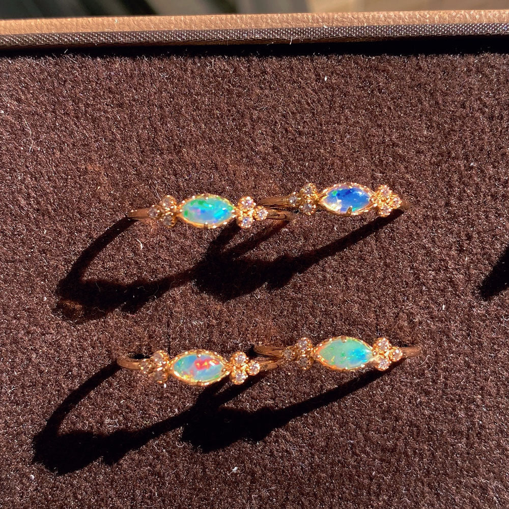 Opal Gemstone Necklace and Ring Set - Sterling Silver Jewelry for Women | Elegant Gift for Birthday, Anniversary & Special Occasions | HJZB 288