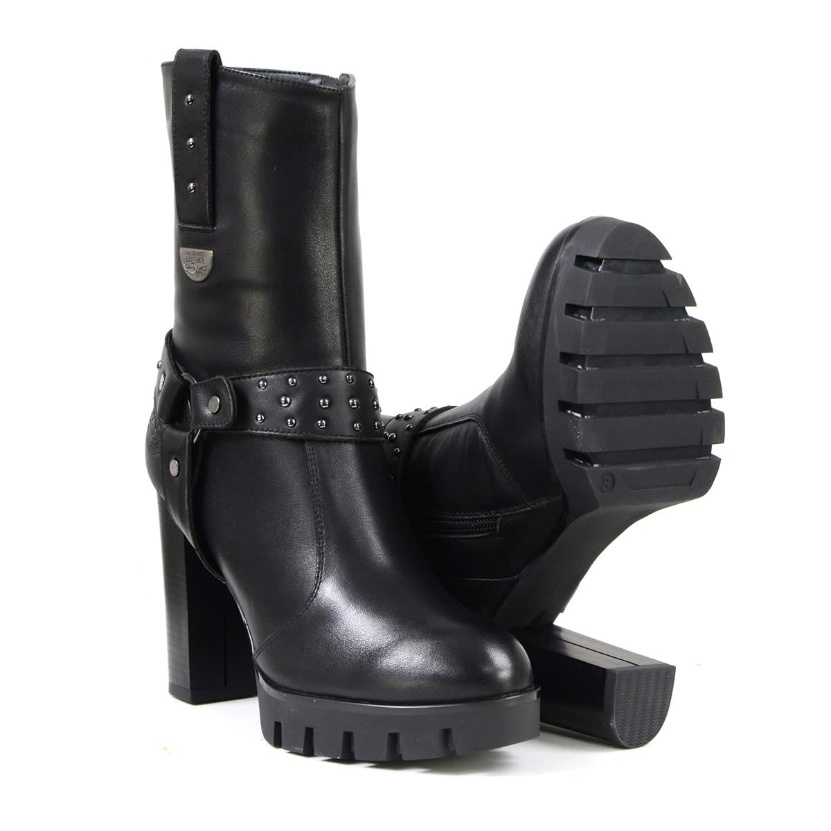 Premium Women's Leather Motorcycle Boots - Milwaukee Classic Casual Biker Boots Collection MBL-8 | Stylish & Comfortable for Riding, Outdoor Adventures & Everyday Wear