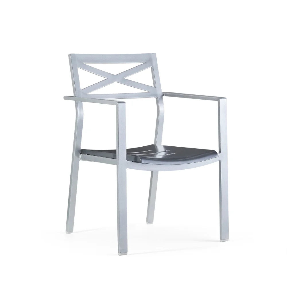 Bishop Aluminum Outdoor Dining Armchair Set of 4 - Patio, Garden, Poolside, and Backyard Dining Chairs for Comfortable Outdoor Seating