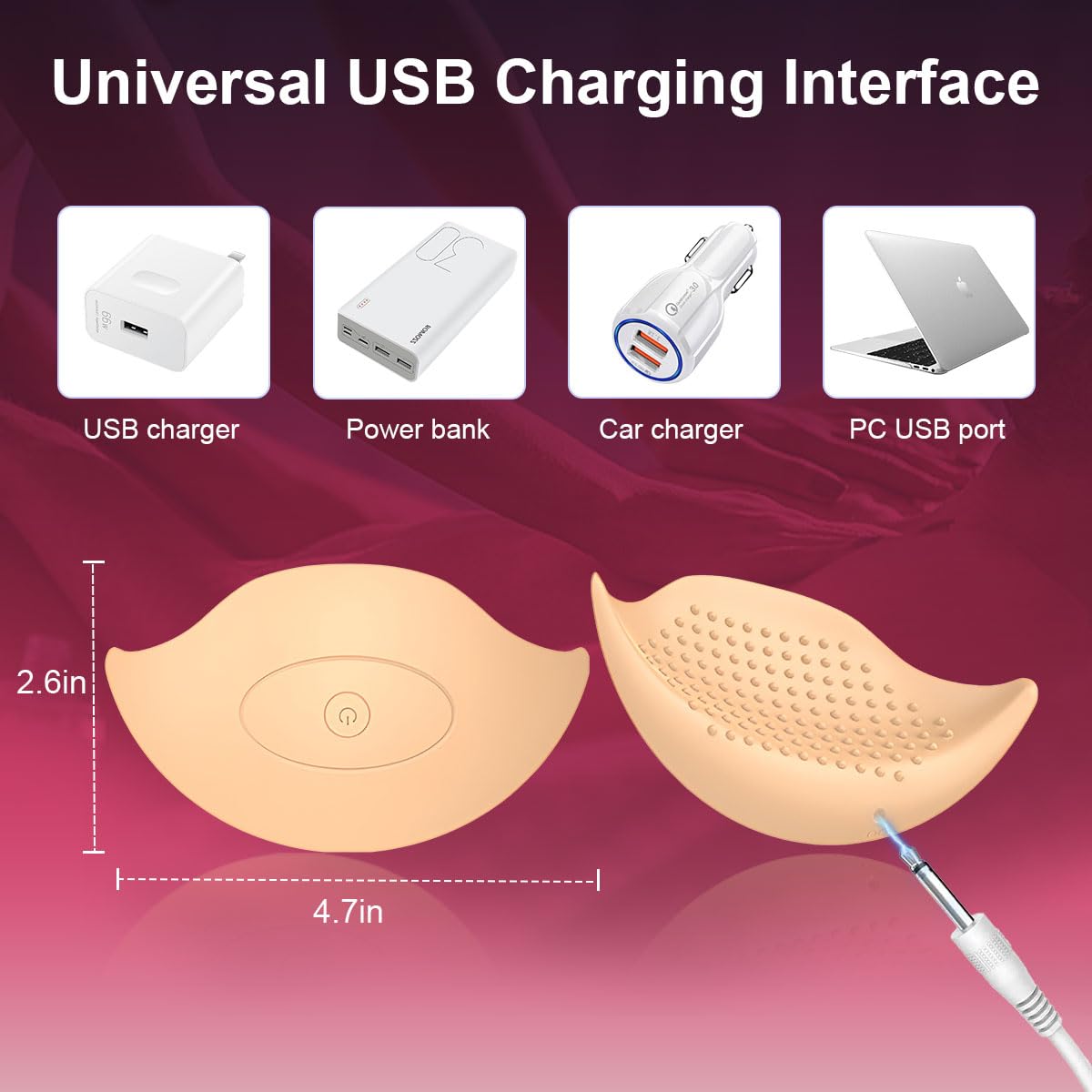 Nipple Vibrator & Clamps - 10 Vibration Modes for Women & Couples - Sensual Play & Massage