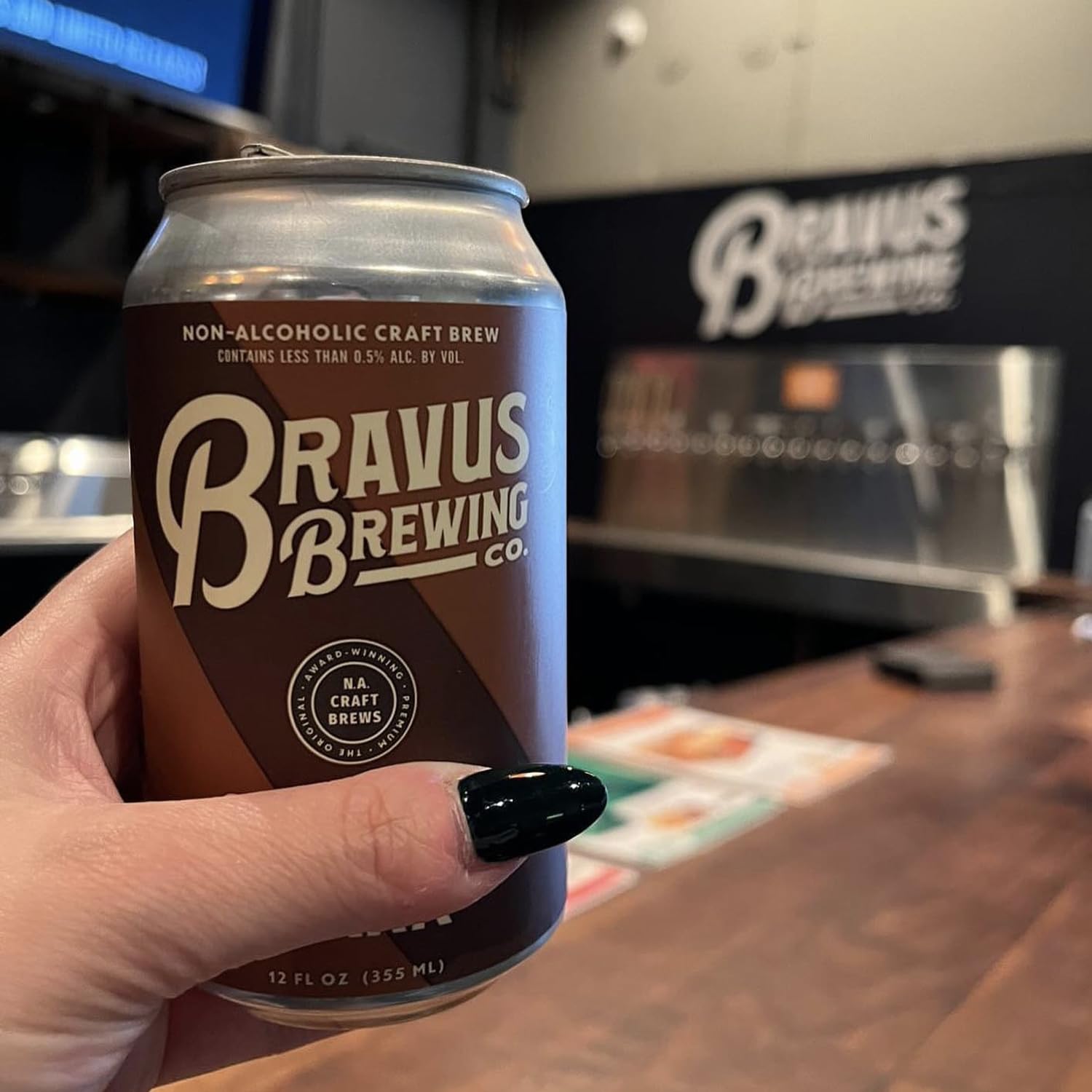 Bravus Non-Alcoholic Craft Beer Sampler Pack - 12 Cans (12oz) | Oatmeal Stout, Peanut Butter Stout, Coconut Porter | Dark Beer Variety for Parties, Gifts & Sober Lifestyle
