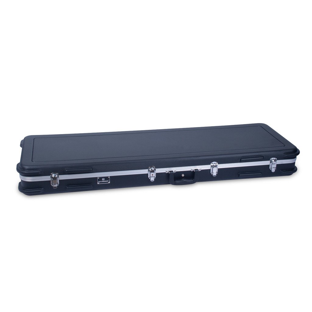 Crossrock CRA860BBK Black Bass Guitar Case for 4 & 6 String - Durable Hard Shell Protection for Travel & Gigging Musicians