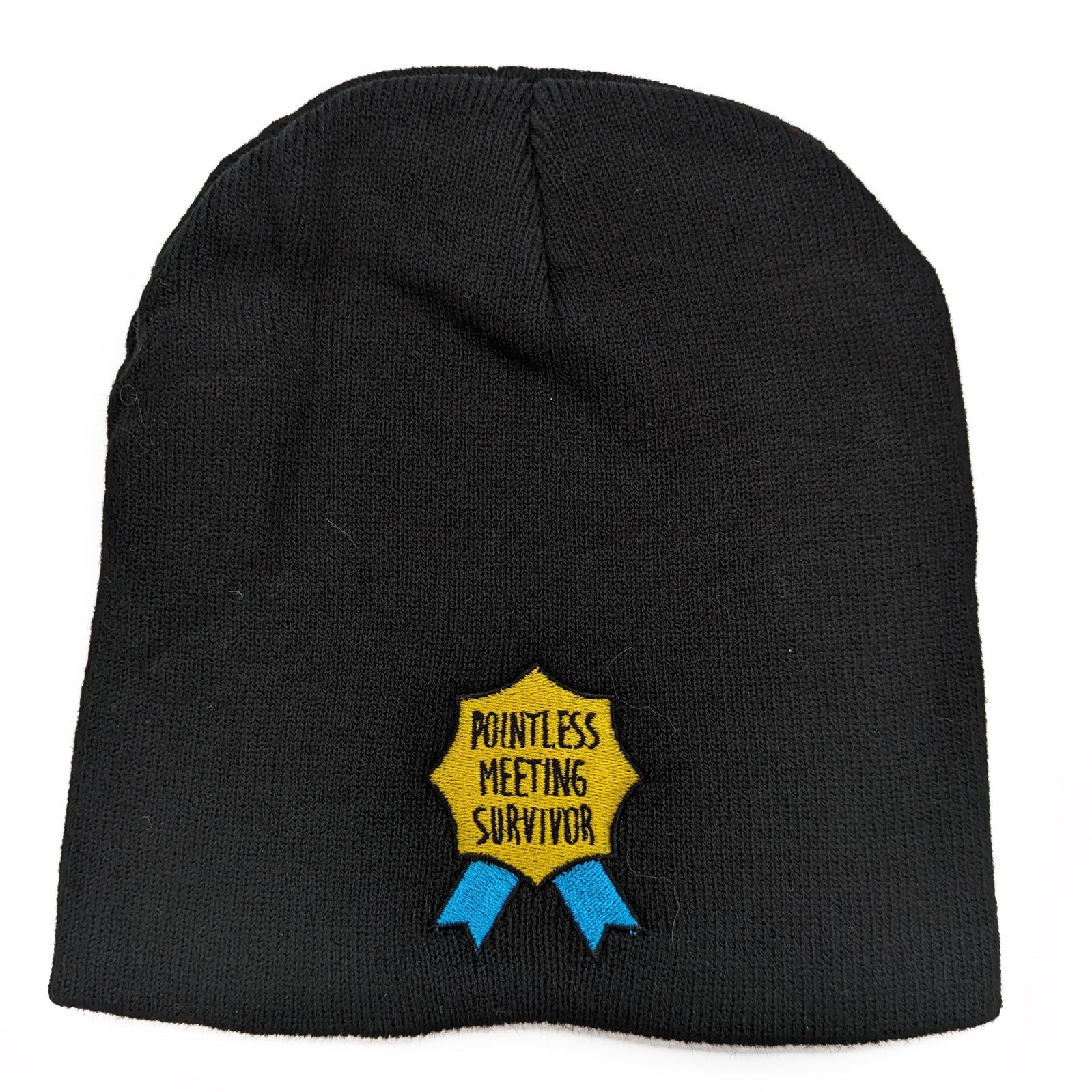 Pointless Meeting Survivor Beanie - Funny Office Gift for Coworkers - Perfect for Boring Meetings & Work Jokes
