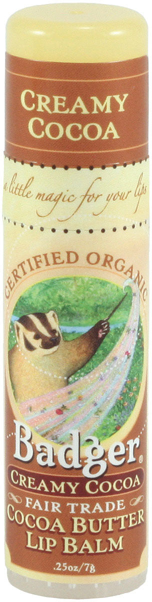 Badger Badger Cocoa Butter Balm - Organic Lip Balm for Dry, Chapped Lips | Natural Moisturizing & Healing | Perfect for Winter, Outdoor Activities & Daily Lip Care