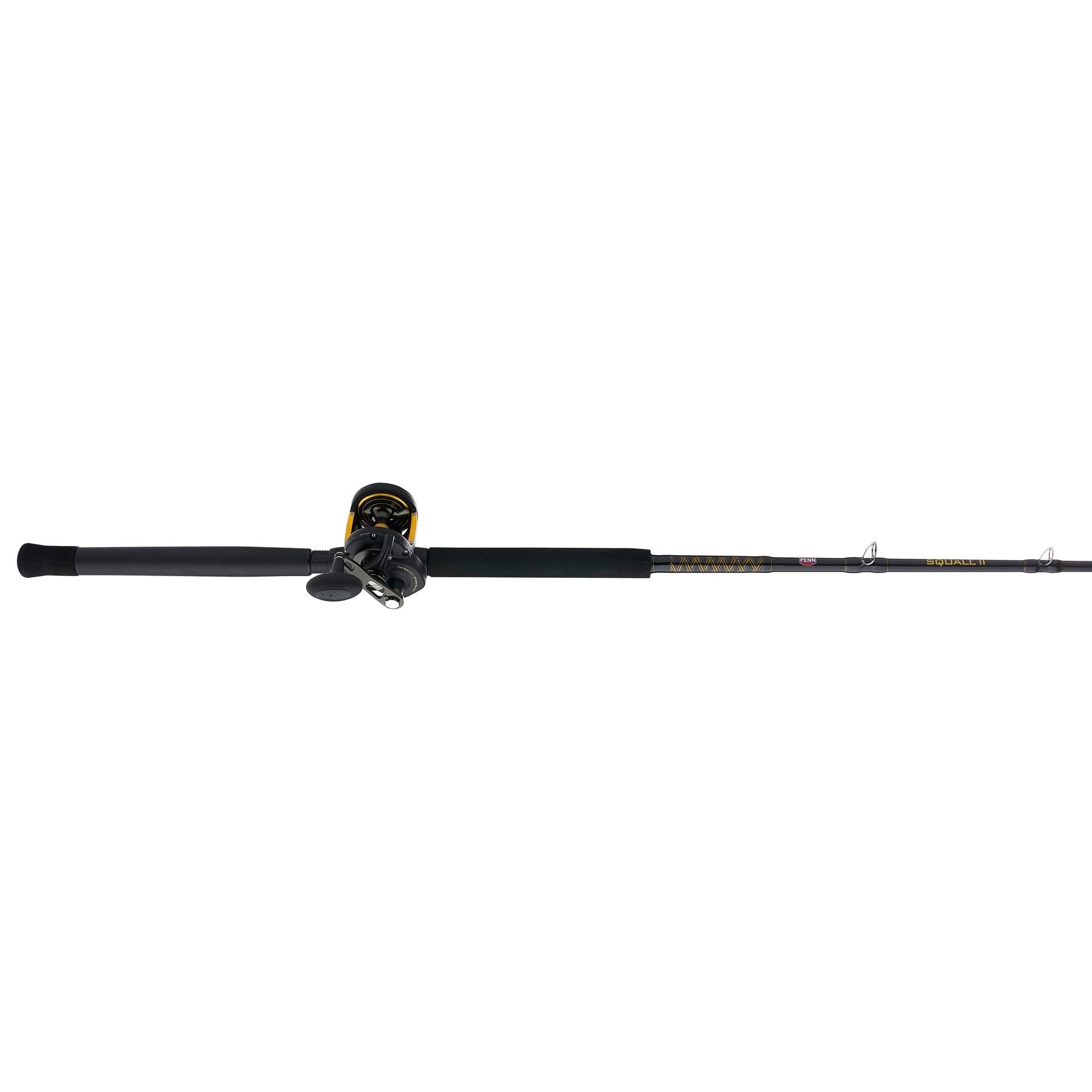 Squall® II Lever Drag Conventional Fishing Rod and Reel Combo - Saltwater & Freshwater Angling for Trolling, Casting, and Bottom Fishing