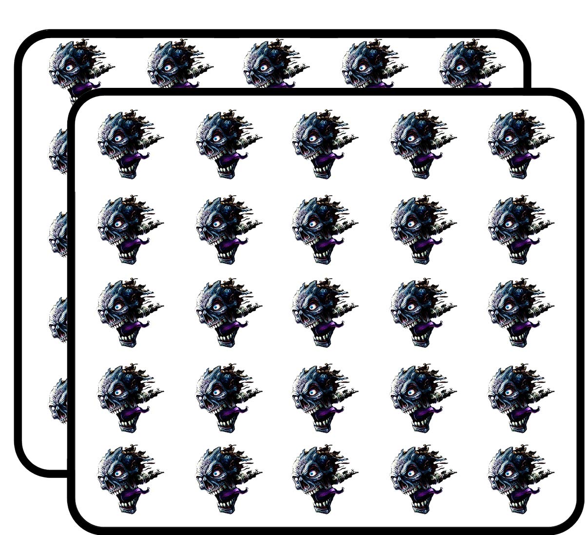 50 Pack 1 Inch Zombie Head Vinyl Stickers - Durable, Waterproof Decals for Laptops, Cars, Phones - Perfect for Halloween Decor, DIY Crafts & Personalizing Devices