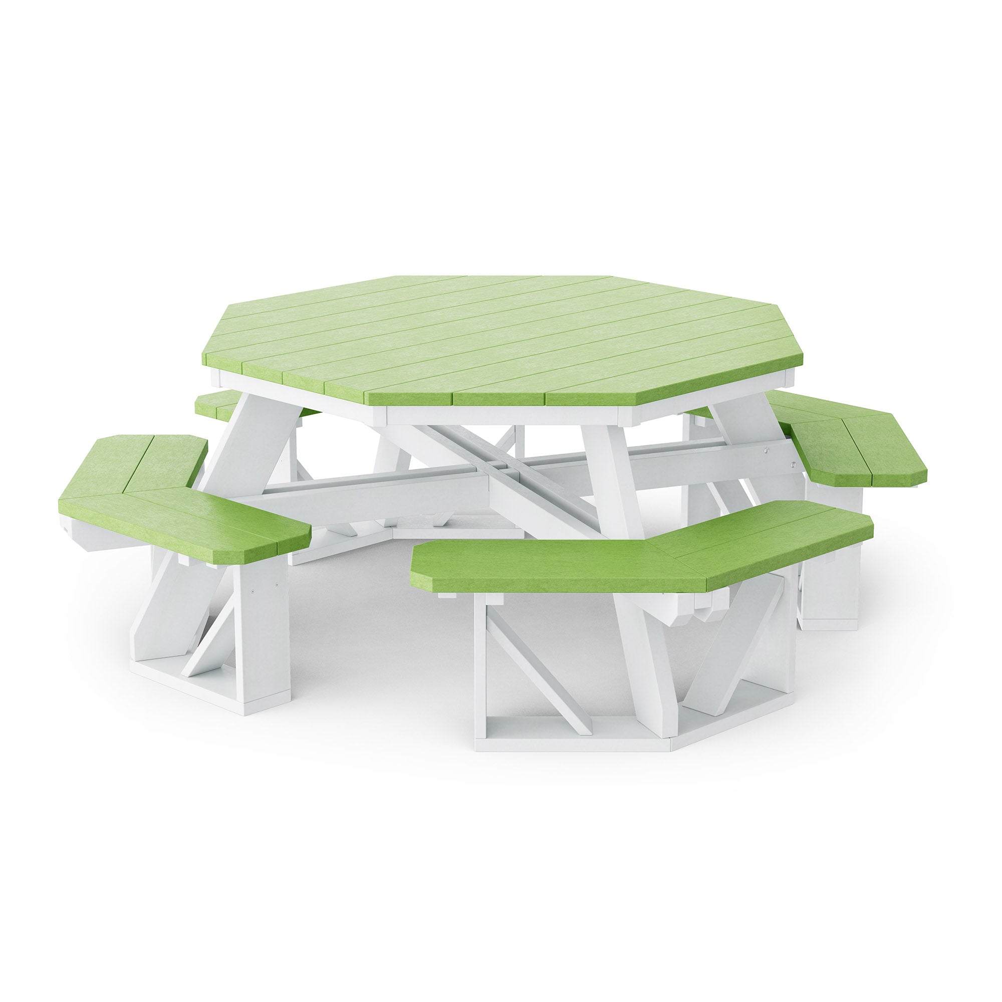Heritage Octagon Picnic Table - 8-Person Outdoor Dining Set for Backyard, Patio, Garden, Park & Camping - Durable All-Weather Wooden Picnic Bench