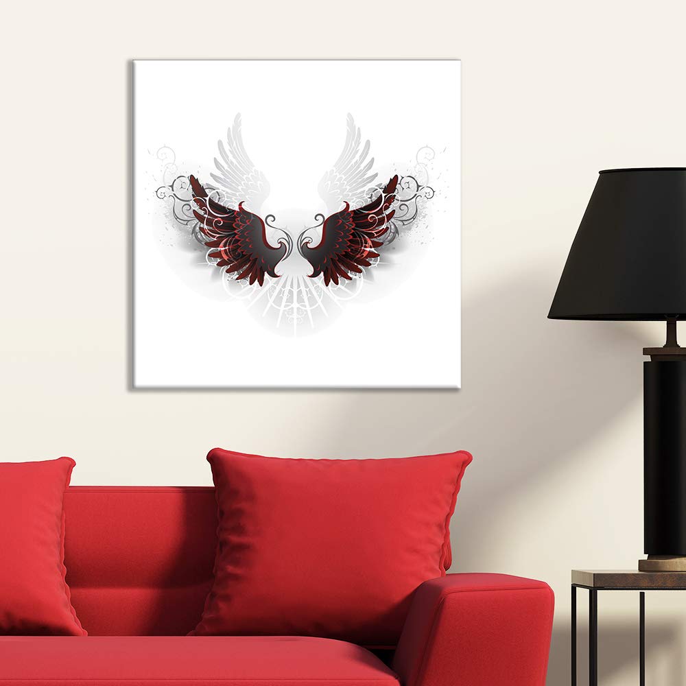 Wall26 Canvas Wall Art - Dragon Wings Giclee Painting for Bedroom, Living Room, House Decoration, Home Art - 24x24 inches - Perfect for Modern and Fantasy Themed Spaces