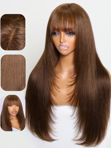 Chocolate Brown Yaki Straight with Bang