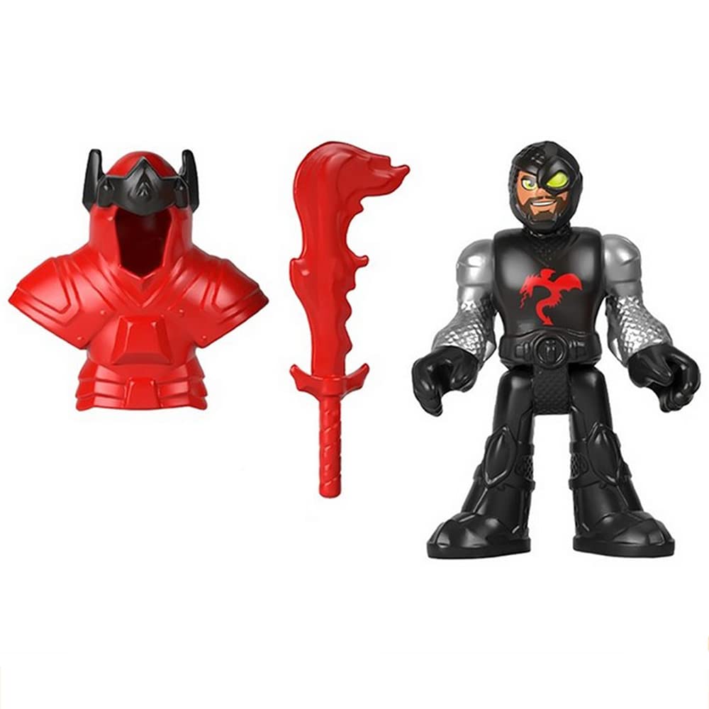 Fisher-Price Imaginext Royal Crusader's Dragon Playset Replacement Parts - Black & Red Figure with Helmet & Sword | Toy Accessories for Kids' Pretend Play & Action Figure Battles