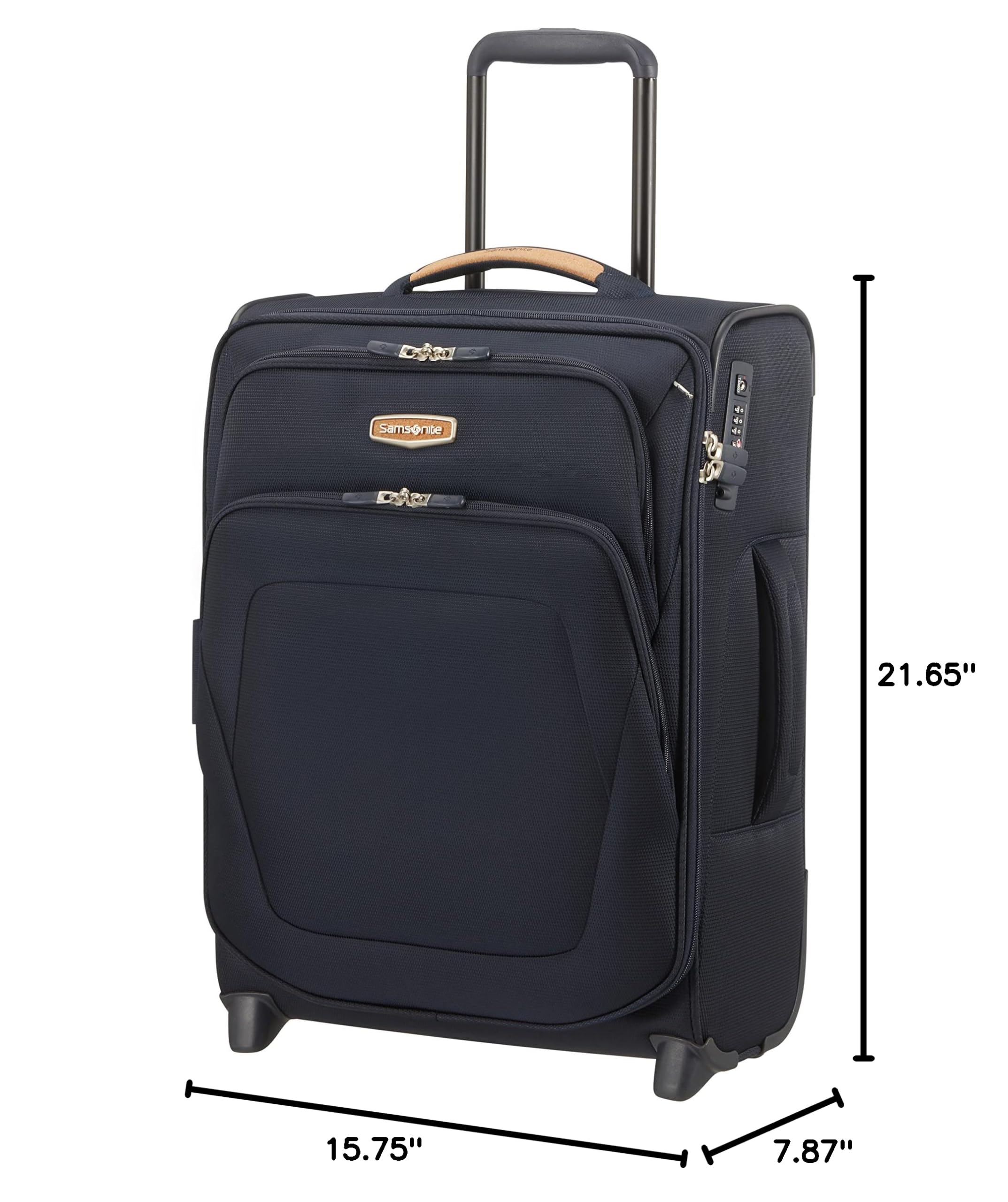 Samsonite Eco Blue Carry-On Luggage 55cm - Lightweight Hardshell Suitcase for Air Travel, Compact Spinner Cabin Bag with 4 Wheels, Perfect for Business Trips & Weekend Getaways