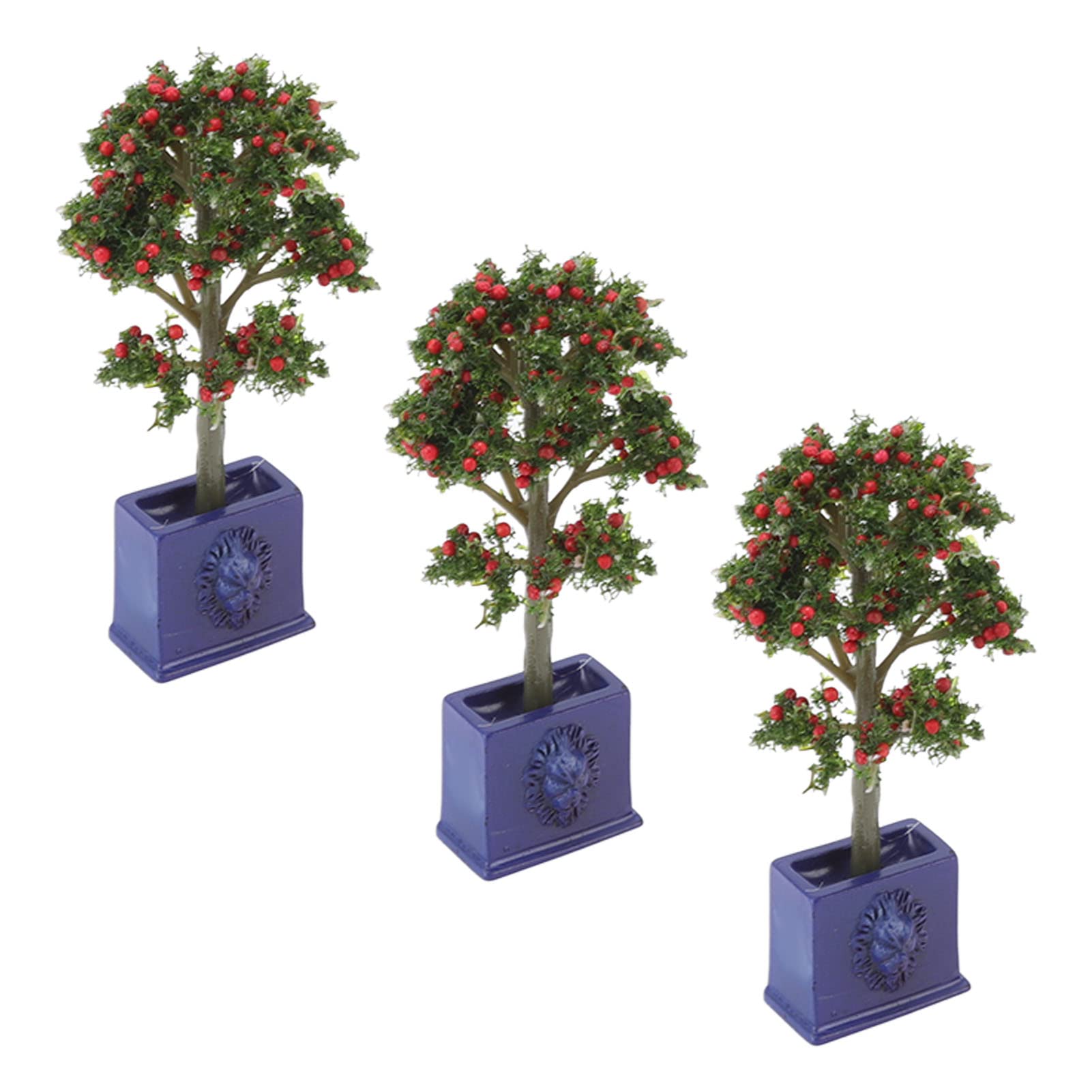 1:12 Scale Miniature Dollhouse Plants - 3PCS Artificial Fruit Tree Model for Dollhouse Decoration | Perfect for DIY Miniature Scenes, Fairy Gardens & Collectible Displays