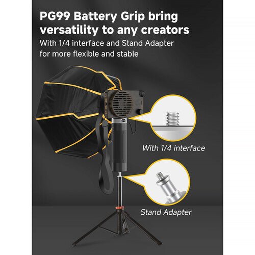 COLBOR PG99 Power Grip - Compatible with CL60, CL100X & Wonder Series LED Lights | Professional Photography & Video Lighting Accessory for Studio & On-Location Shoots