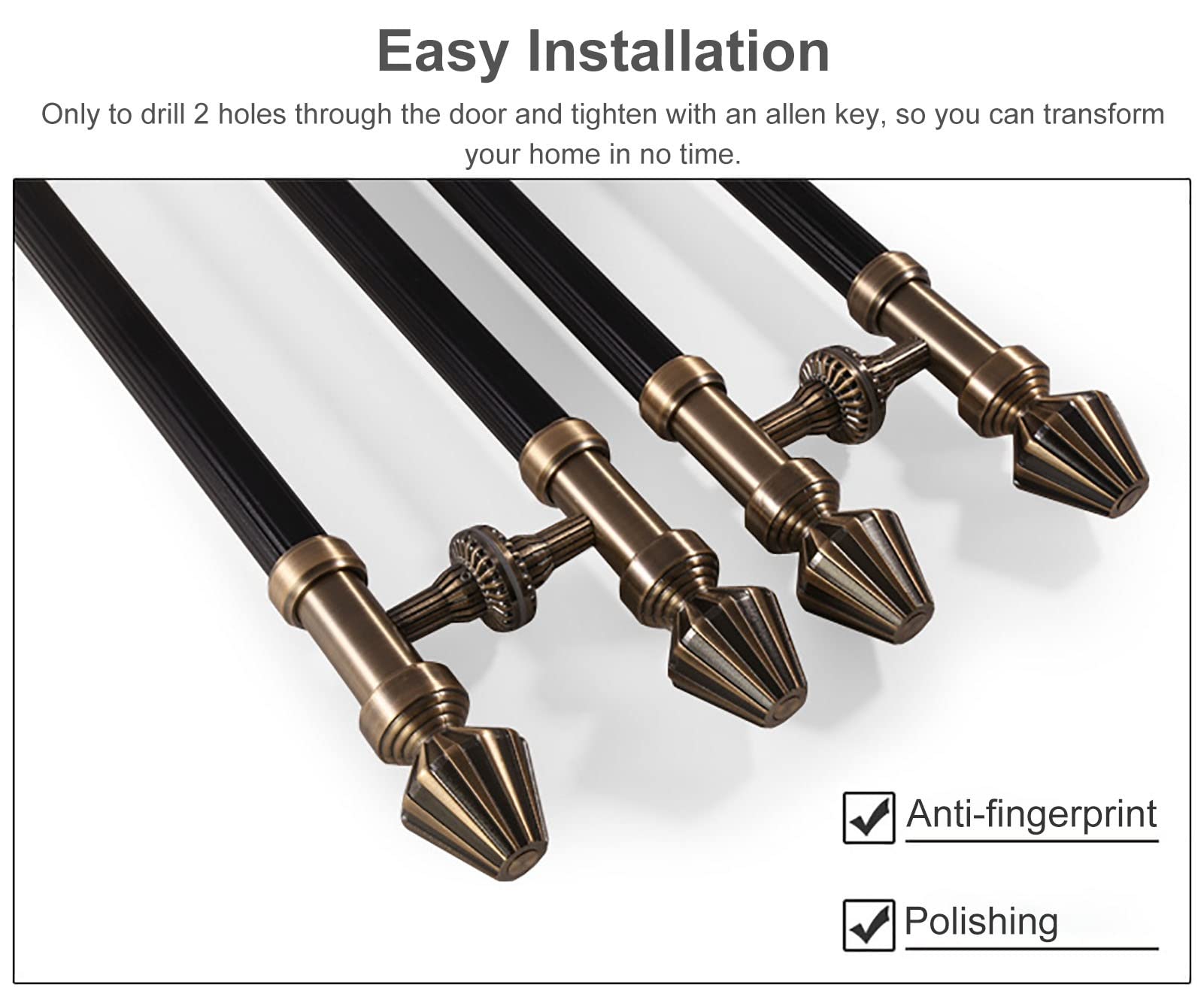 European Style Door Pull Handle - Retro Push/Pull Aluminum Alloy Entry Bar with Installation Kit for Wood/Glass/Sliding Doors (Bronze, 24 Inch) - Perfect for Barn Doors, Home Entryways & Office Spaces