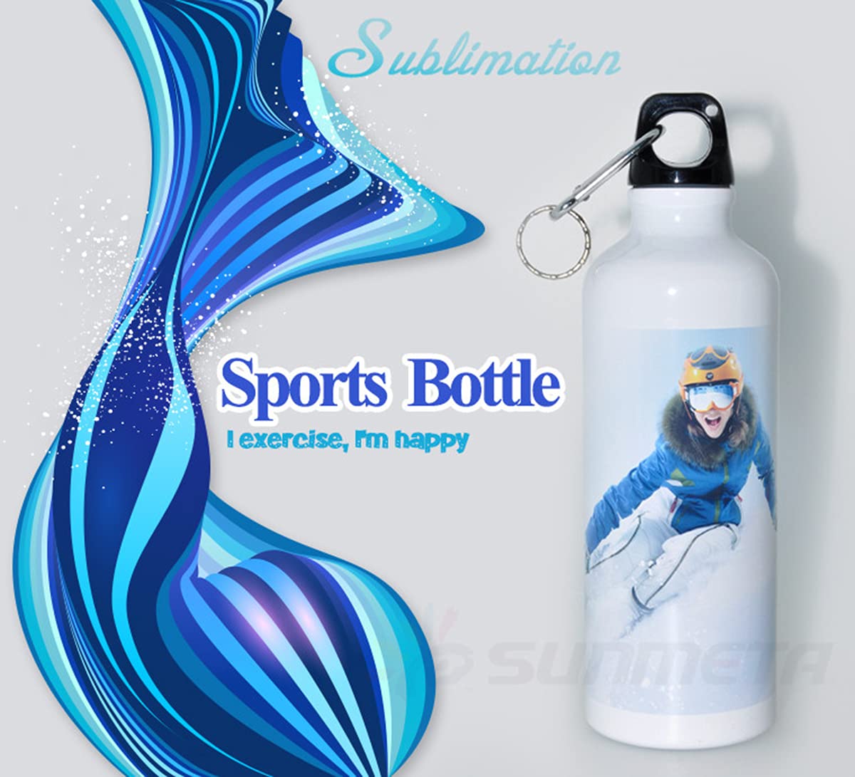 INTBUYING Sublimation Aluminum Sports Water Bottle 50pcs 600ml (20OZ) - Blank Heat Transfer Water Bottles for DIY Printing - Perfect for Gym, Hiking, Sports & Outdoor Activities