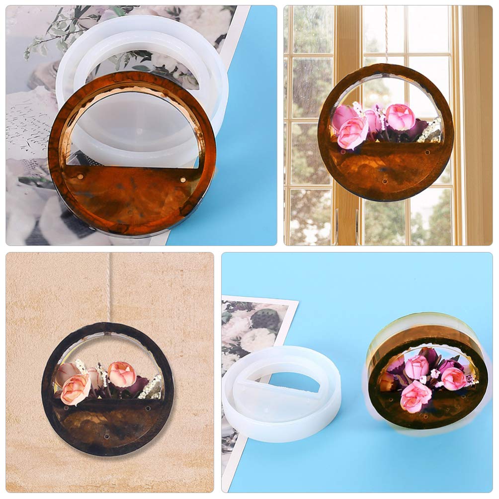 EXCEART 1-Piece Silicone Flower Pot Mold for Resin, Cement & Jewelry Making - DIY Round Coaster, Pen Holder & Wall Decor Mold - Perfect for Home Decor, Craft Projects & Gift Making