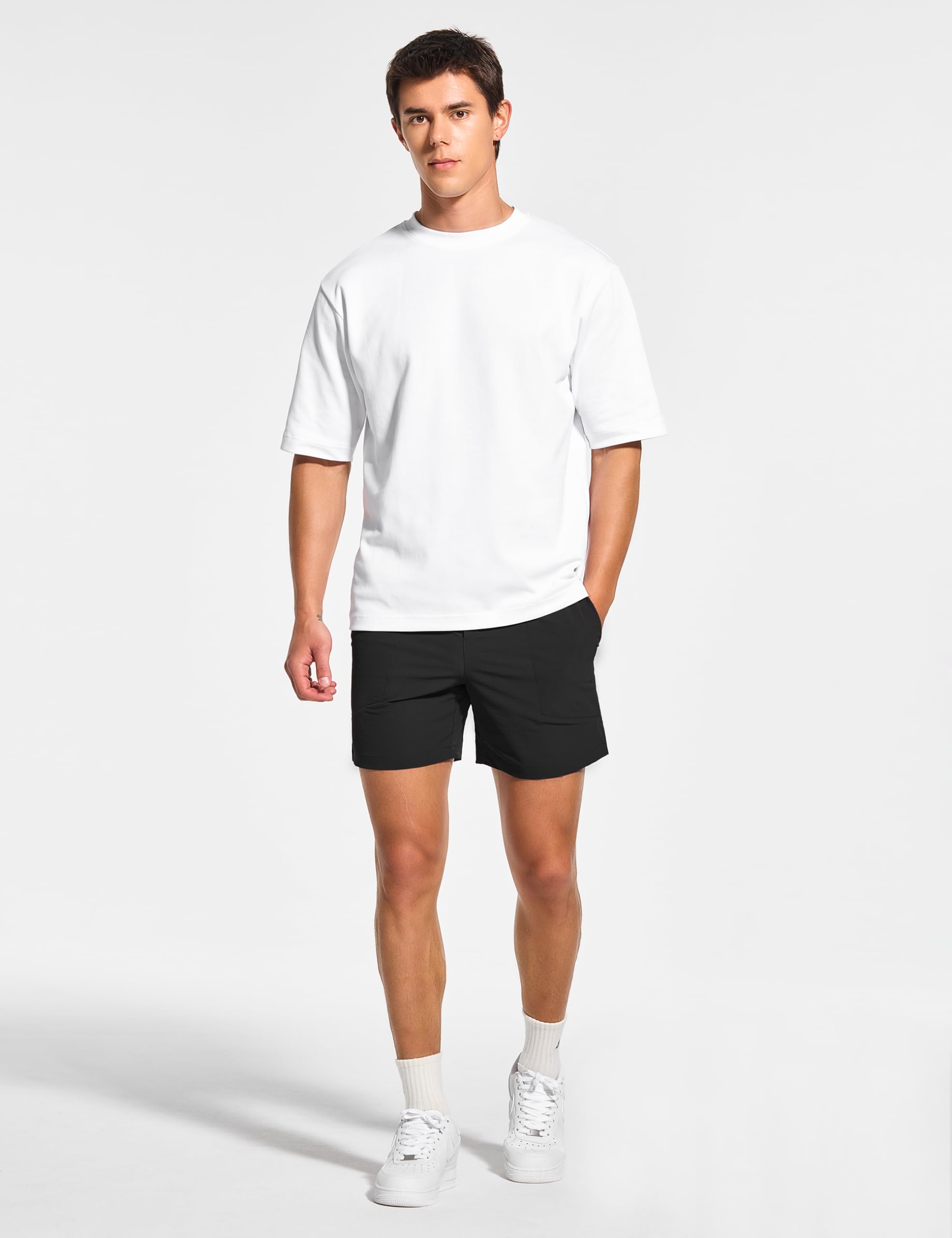DEMOZU Men's 5 Inch Quick Dry Athletic Shorts - Linerless Workout Running Tennis Gym Shorts with Pockets | Perfect for Training, Jogging & Casual Wear