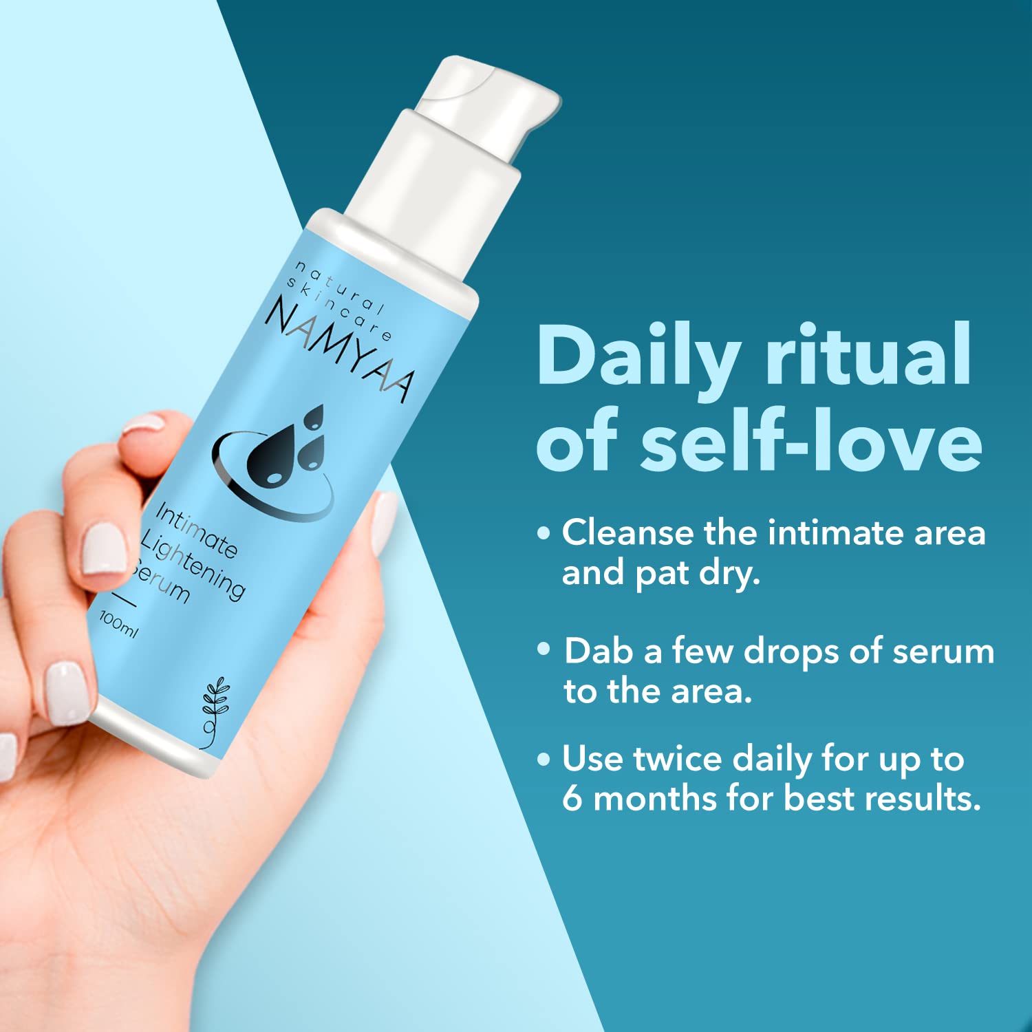 Namyaa Intimate Lightening Serum & Hygiene Wash for Men & Women - 3.5oz (100g) Each | Brightening Care for Sensitive Areas | Perfect for Daily Intimate Hygiene & Skin Tone Balancing