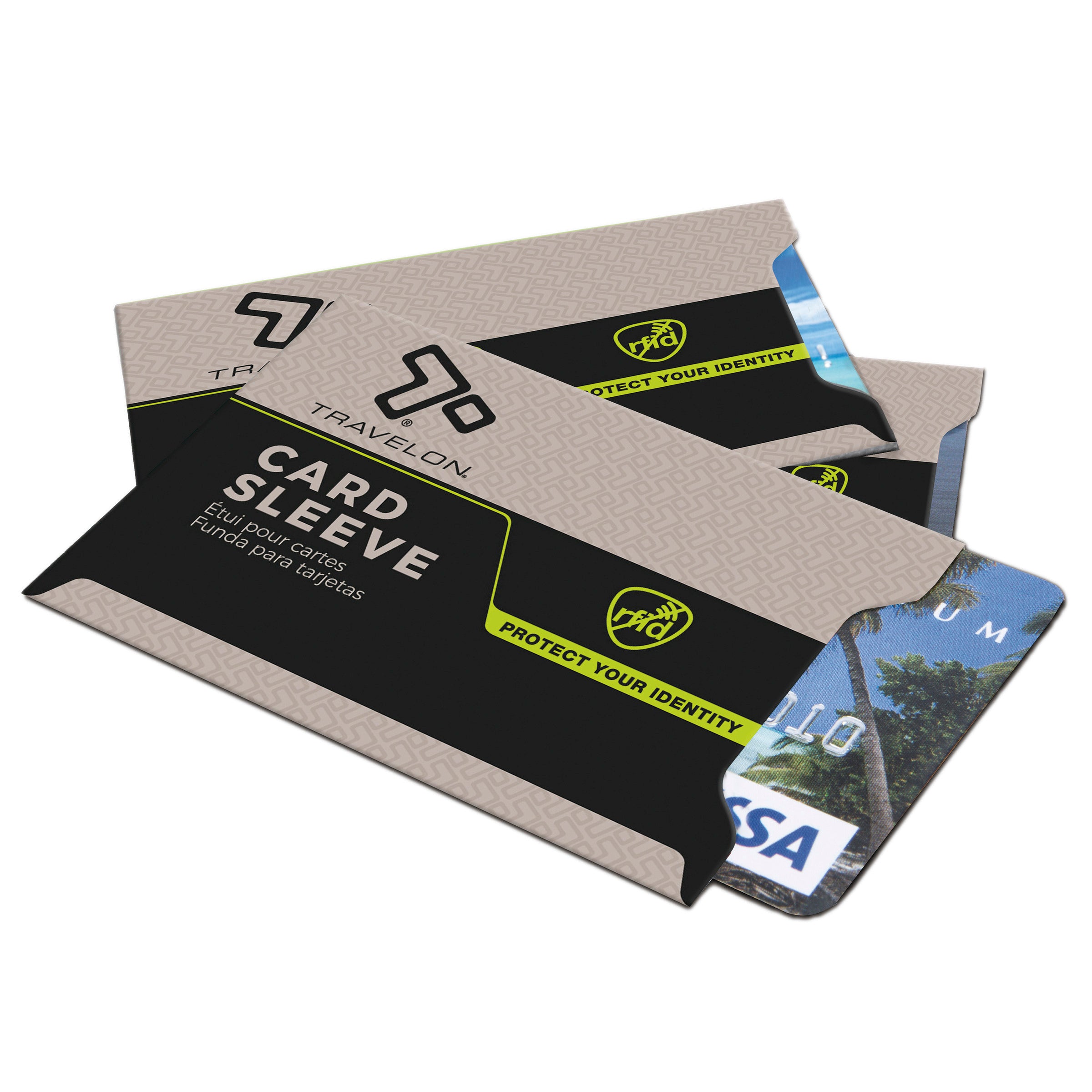 Travelon RFID Blocking Sleeves (3-Pack) - Secure Credit Card Protector for Wallet, Passport & ID Theft Prevention | Perfect for Travel, Business & Daily Use