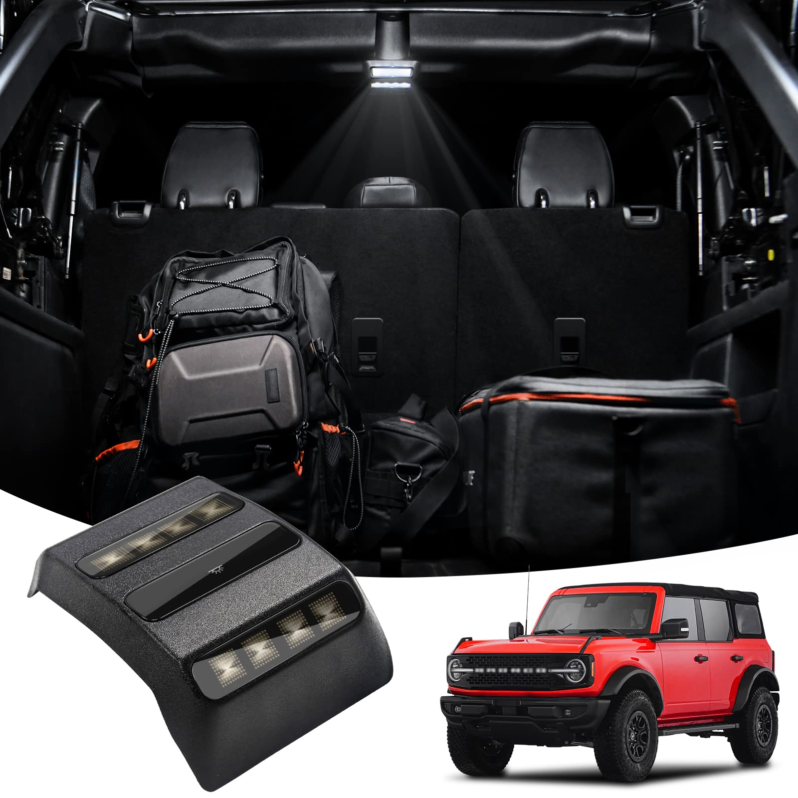 LEPZ Rear Ceiling LED Lights for Ford Bronco 2021-2023 | Interior Dome Light & Trunk Light Accessories | Perfect for 4-Door Models (Not Compatible with 2-Door) | Ideal for Night Driving, Camping & Interior Lighting