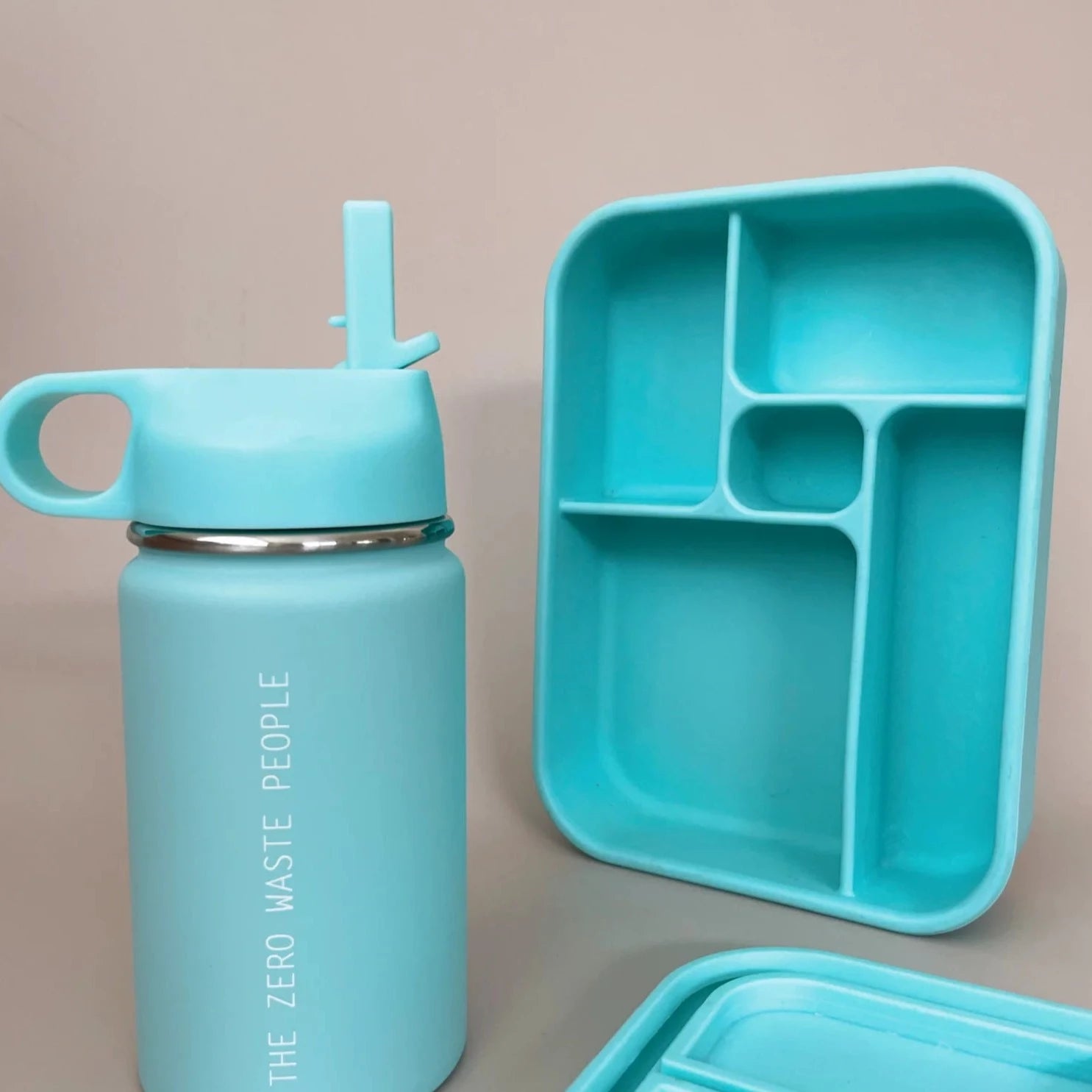 Eco-Friendly Reusable Silicone Lunch Box - Leak-Proof, BPA-Free Food Container for Meal Prep, School & Office (Aqua Blue) | Perfect for Sustainable Living, Picnics & On-the-Go Lunches