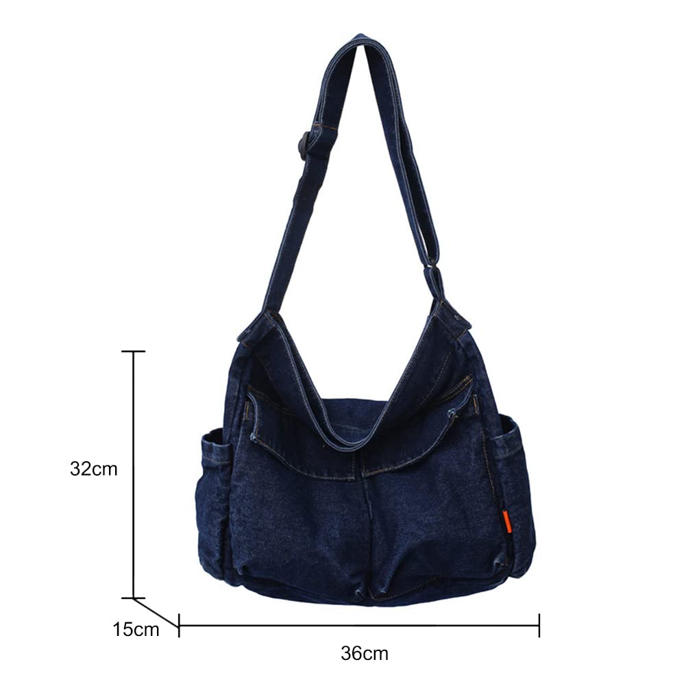 JQWSVE Large Canvas Messenger Bag for Women & Men - Crossbody Hobo Tote with Multiple Pockets | Perfect for Work, Travel & Daily Commute