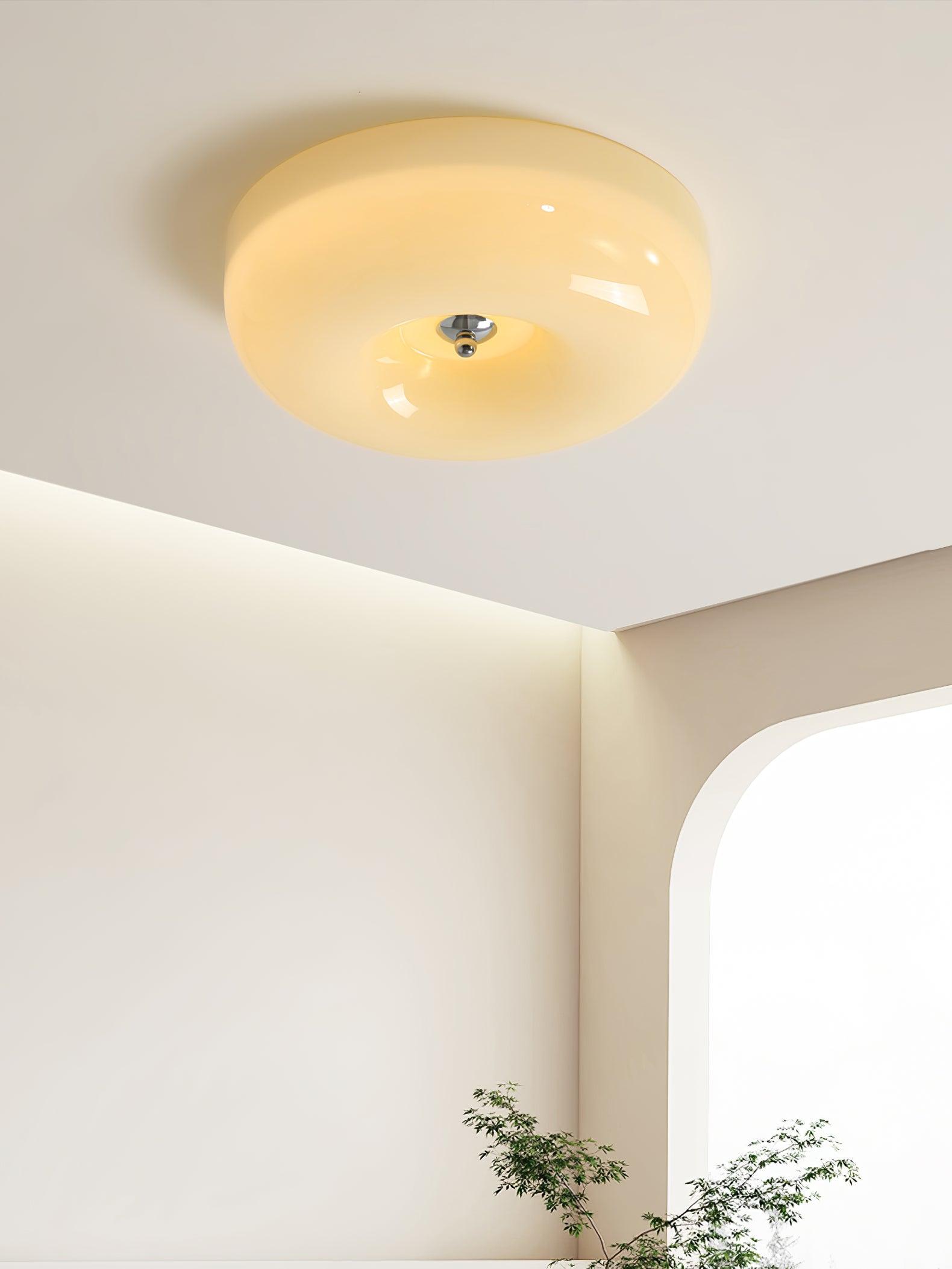 Cream Pudding Ceiling Light Fixture - Modern Soft Glow Bedroom Lighting for Cozy Home Decor & Relaxing Ambiance