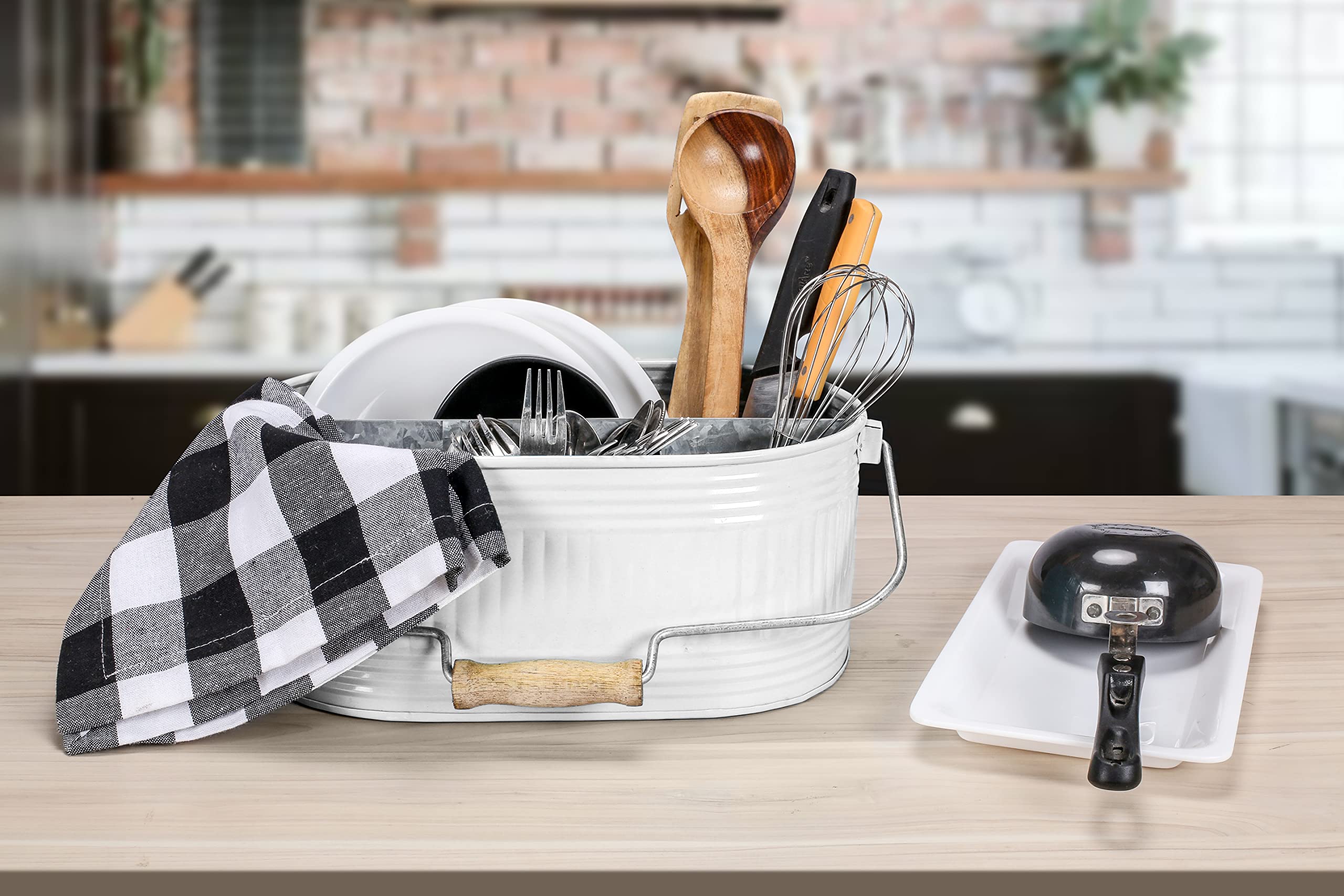 Rustic Iron Alloy Organizer Caddy - Kitchen, Bathroom & Office Storage