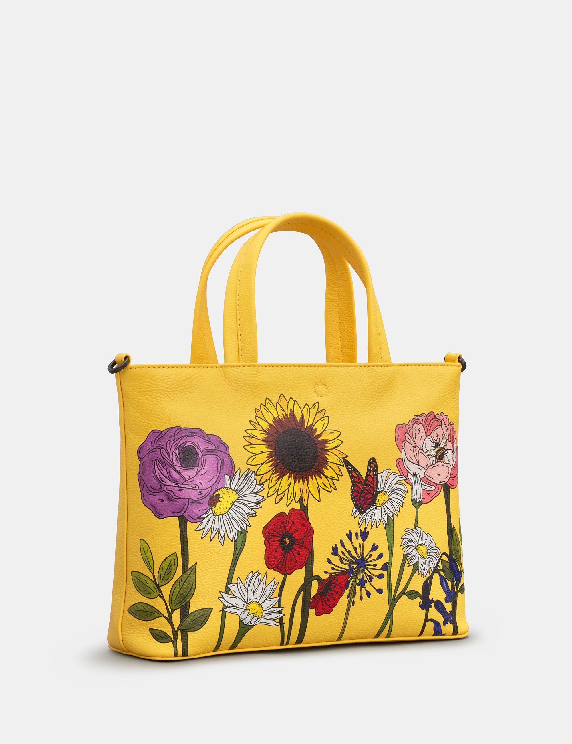 Wildflowers Leather Multiway Grab Bag - Versatile Crossbody Shoulder Tote for Women - Perfect for Work, Travel & Everyday Use