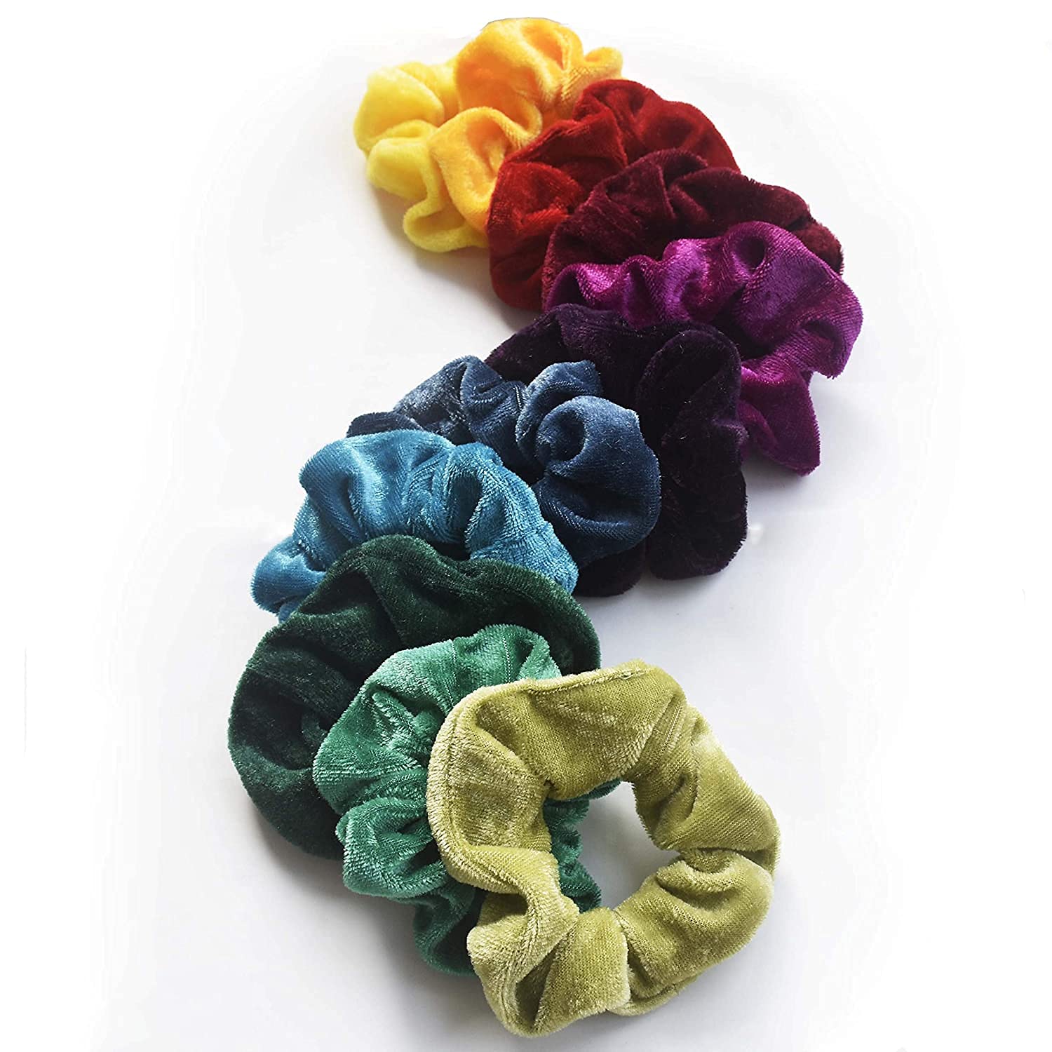 Fameza 24 Pcs Velvet Hair Scrunchies - Soft Elastic Hair Bands for Women & Girls, No-Slip Hair Ties for Ponytails, Buns & Everyday Styling (24 Pack) - Perfect for Workouts, Office & Casual Outfits