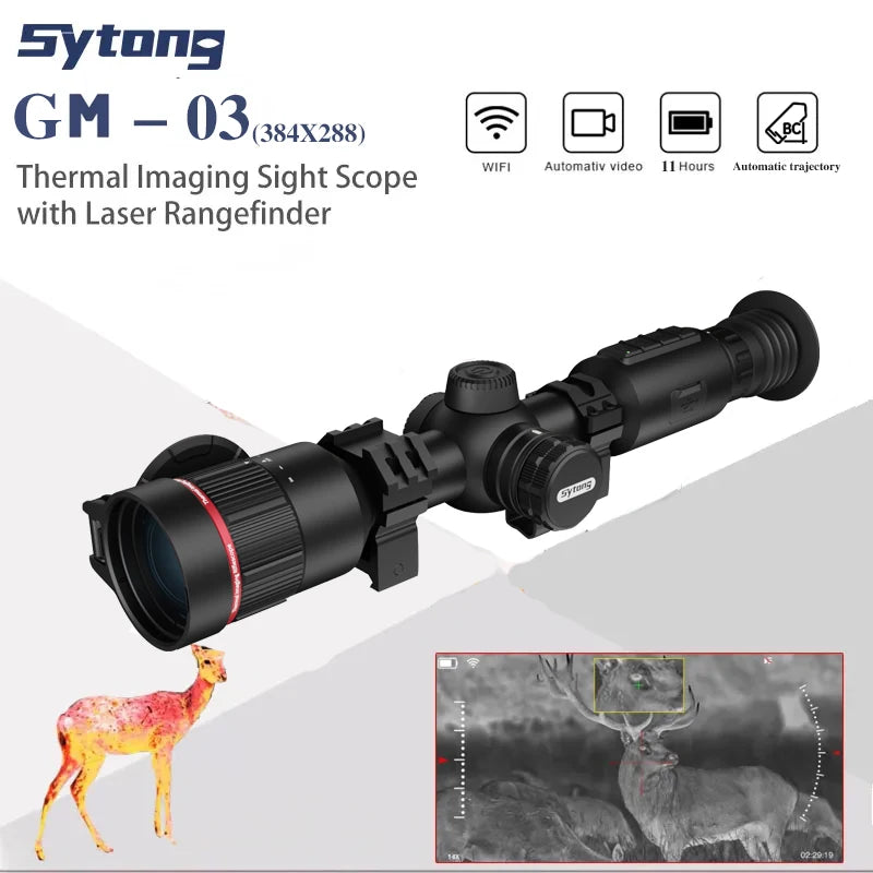 Sytong GM03/06 Thermal Scope with 640x512 & 384x288 Resolution | Auto Ballistic Calculation | Night Vision for Hunting | Perfect for Wildlife Observation, Security Surveillance & Outdoor Adventures