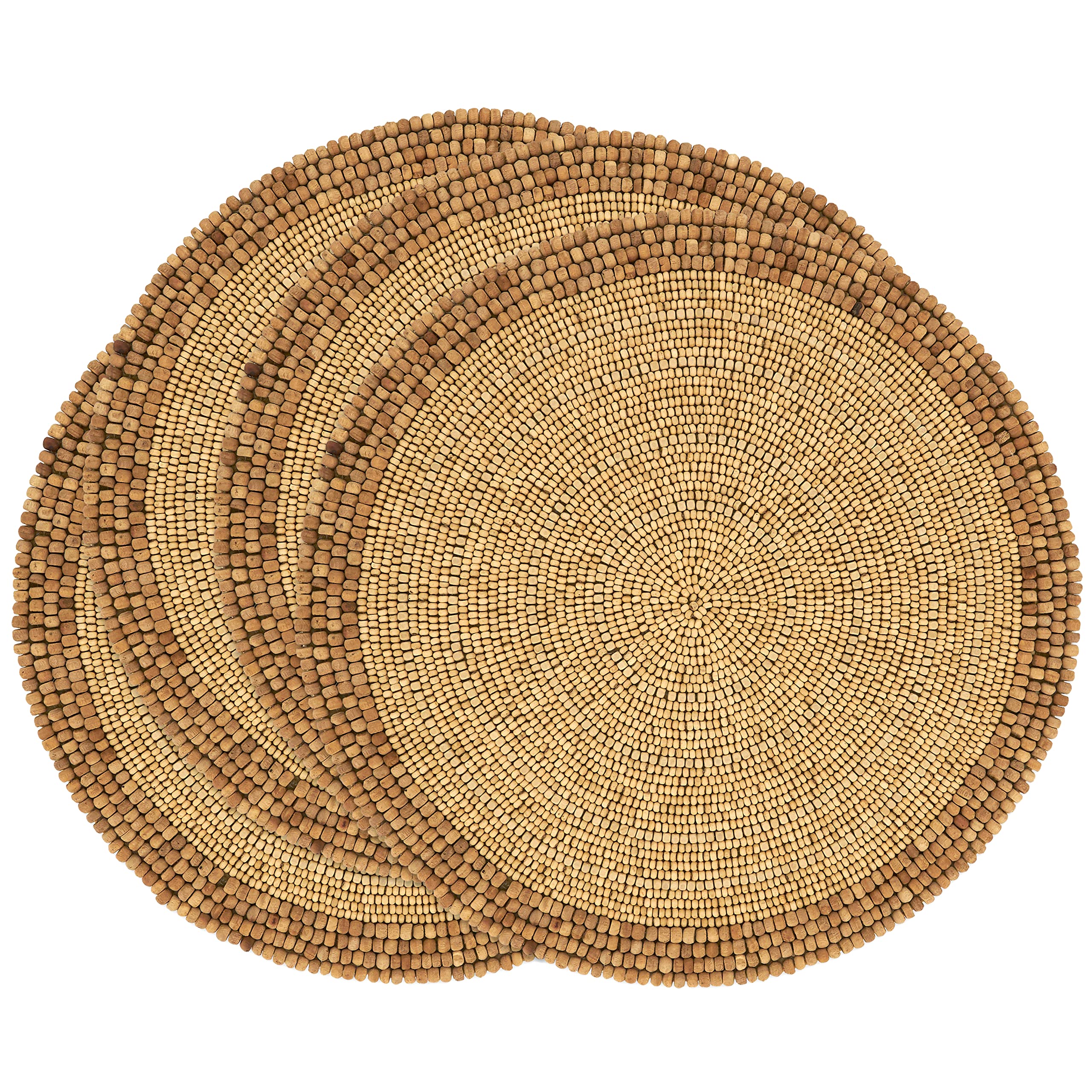 Elegant Beaded Placemats Set of 4 - Handwoven Boho Table Mats for Dining, Kitchen Decor, and Party Table Settings