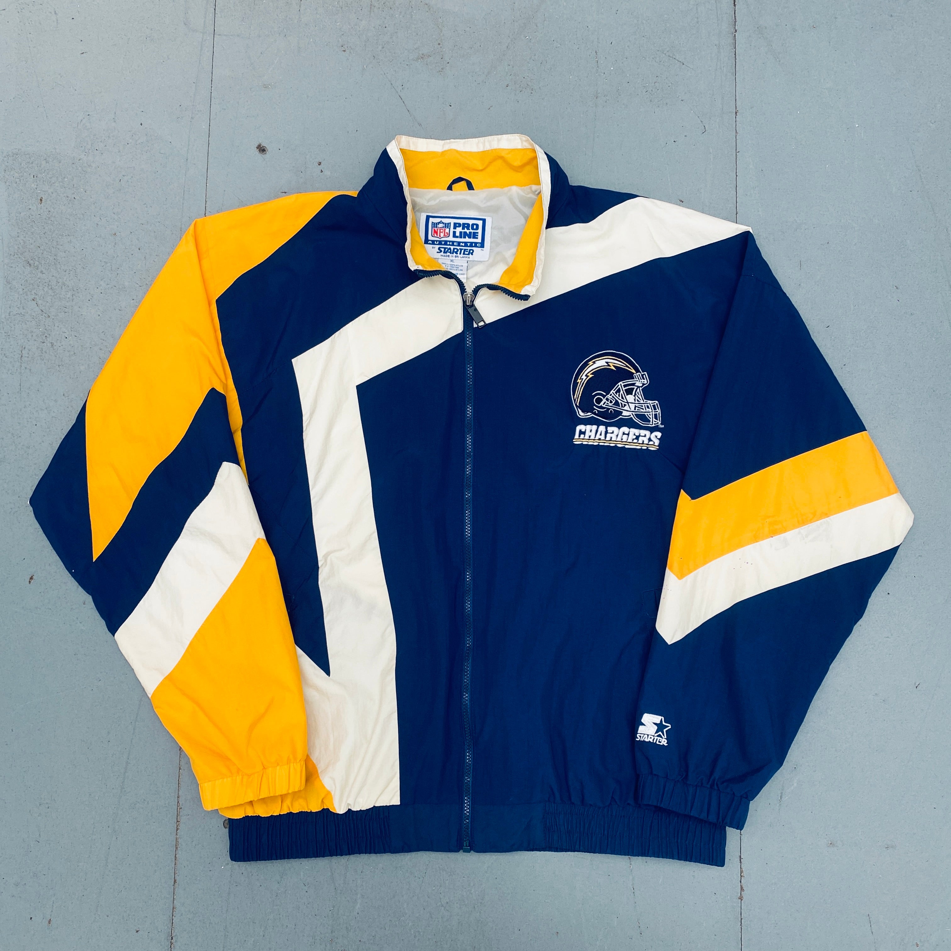 San Diego Chargers 1990s Full-Zip Proline Starter Windbreaker Jacket - XL Size - Vintage NFL Football Fan Gear for Game Day & Outdoor Activities