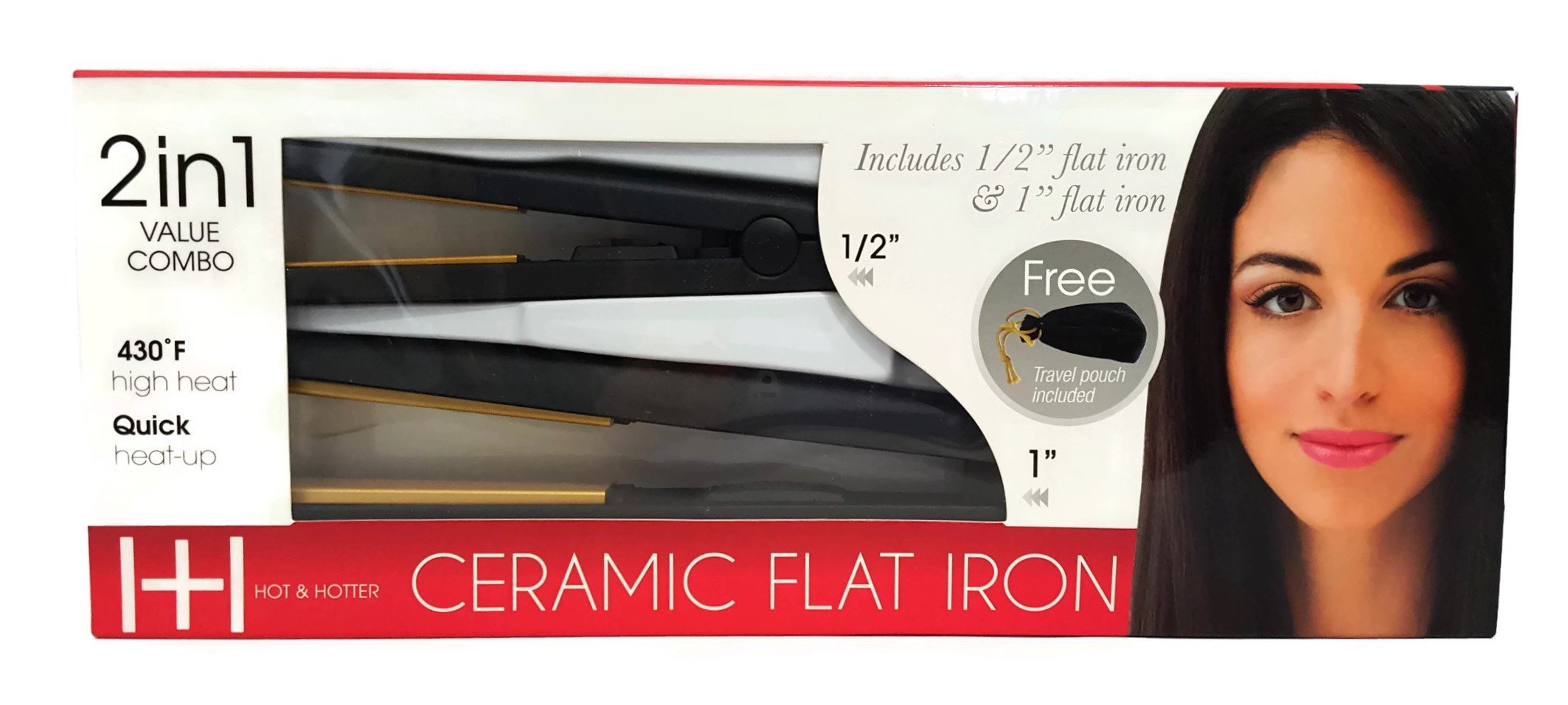 Professional Gold Ceramic Flat Iron for Hair Styling - Fast Heating, Adjustable Temperature, Anti-Frizz - Perfect for Straightening, Curling & Smoothing at Home or Salon
