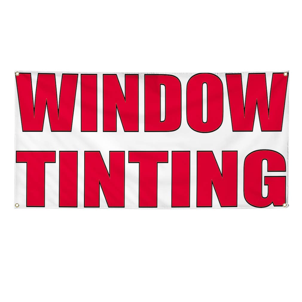 Vinyl Banner - 48x96 Inches with 8 Grommets | Weatherproof Outdoor Advertising Sign for Automotive, Window Tinting & Industrial Use | Perfect for Yard Signs, Business Promotion & Events