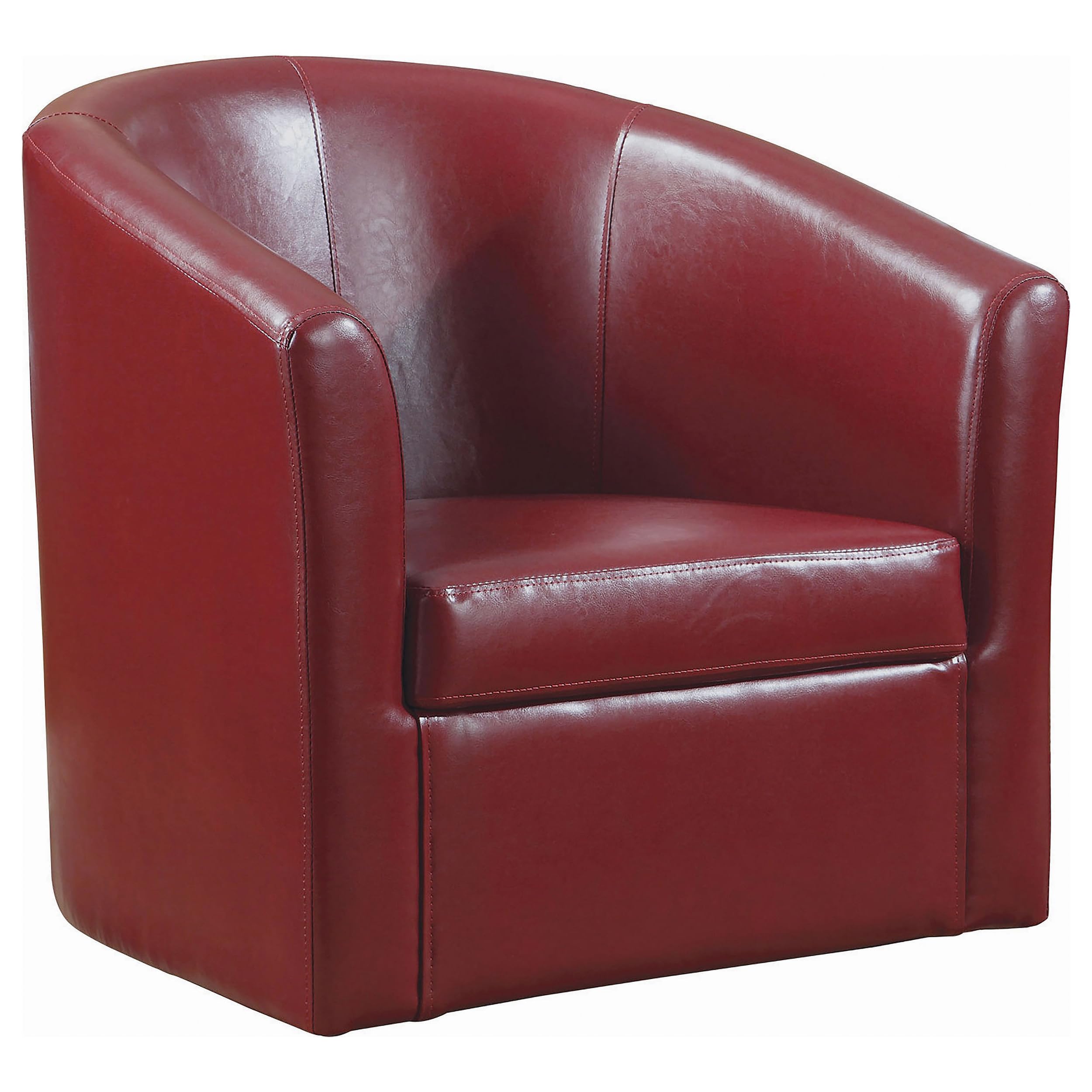 Turner Upholstered Swivel Accent Chair with Sloped Arms - Modern Red Fabric Living Room Chair for Home Office, Lounge & Reading Nook