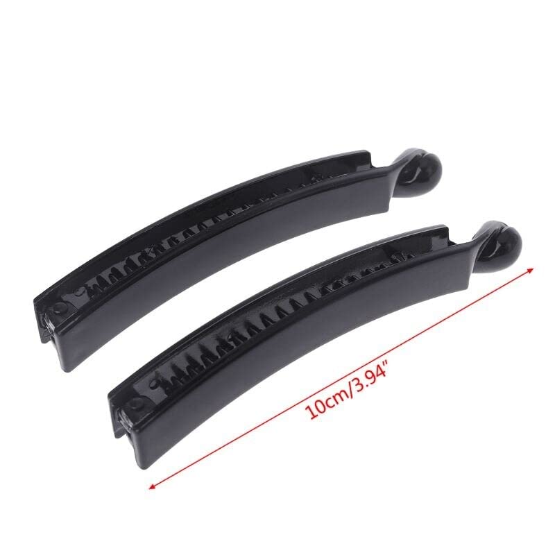 12 Pack Black Square Banana Hair Clips - 10cm Plastic Barrettes for Ponytails & Hairstyles | Perfect for School, Work, and Everyday Hair Accessories