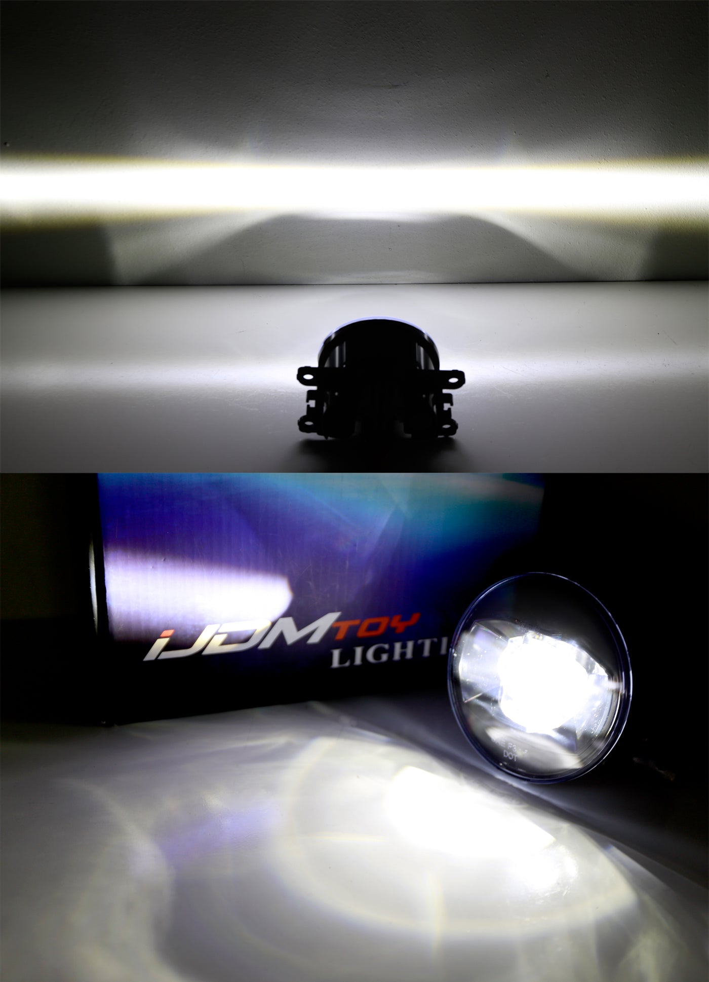 18W High Power 6 LED Fog Lights with Halo Rings - Compatible with Acura, Honda, Ford, Subaru - Durable Off-Road Lighting for Trucks, SUVs, Jeeps