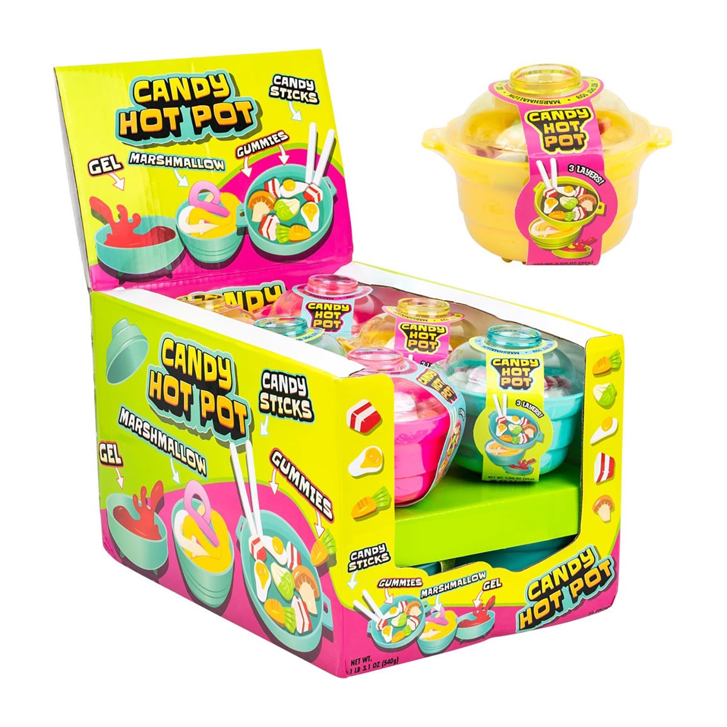 Koko's Candy Hot Pot - 12 Count Box | Sweet & Spicy Asian-Inspired Treats for Parties, Gifts & Snacking
