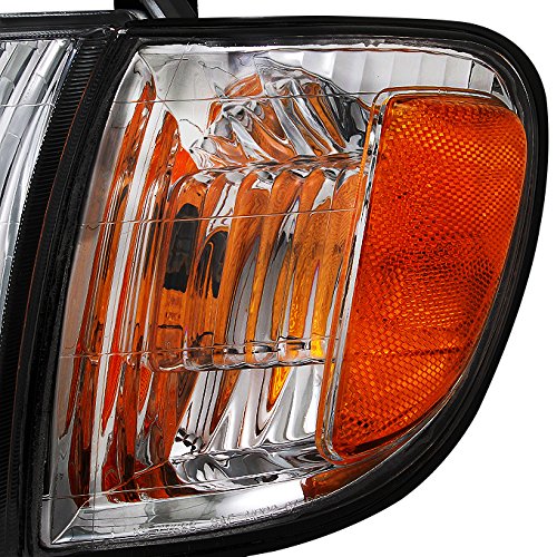 AKKON Replacement Headlights with Corner Lights for 2000-2004 Toyota Tundra Regular & Access Cab - LH + RH Pair - Durable Aftermarket Upgrade for Improved Night Driving Visibility